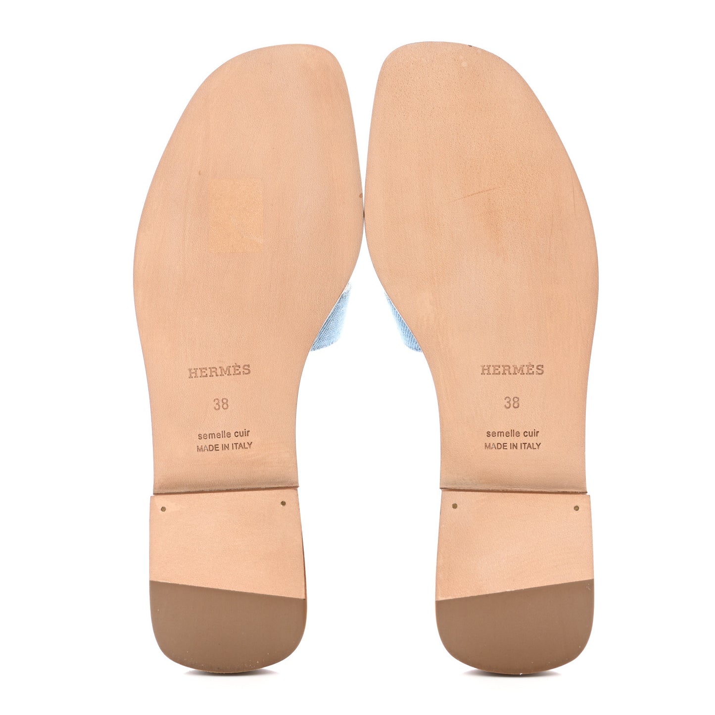 Denim Canvas Oran Sandals 38 Bleu Clair