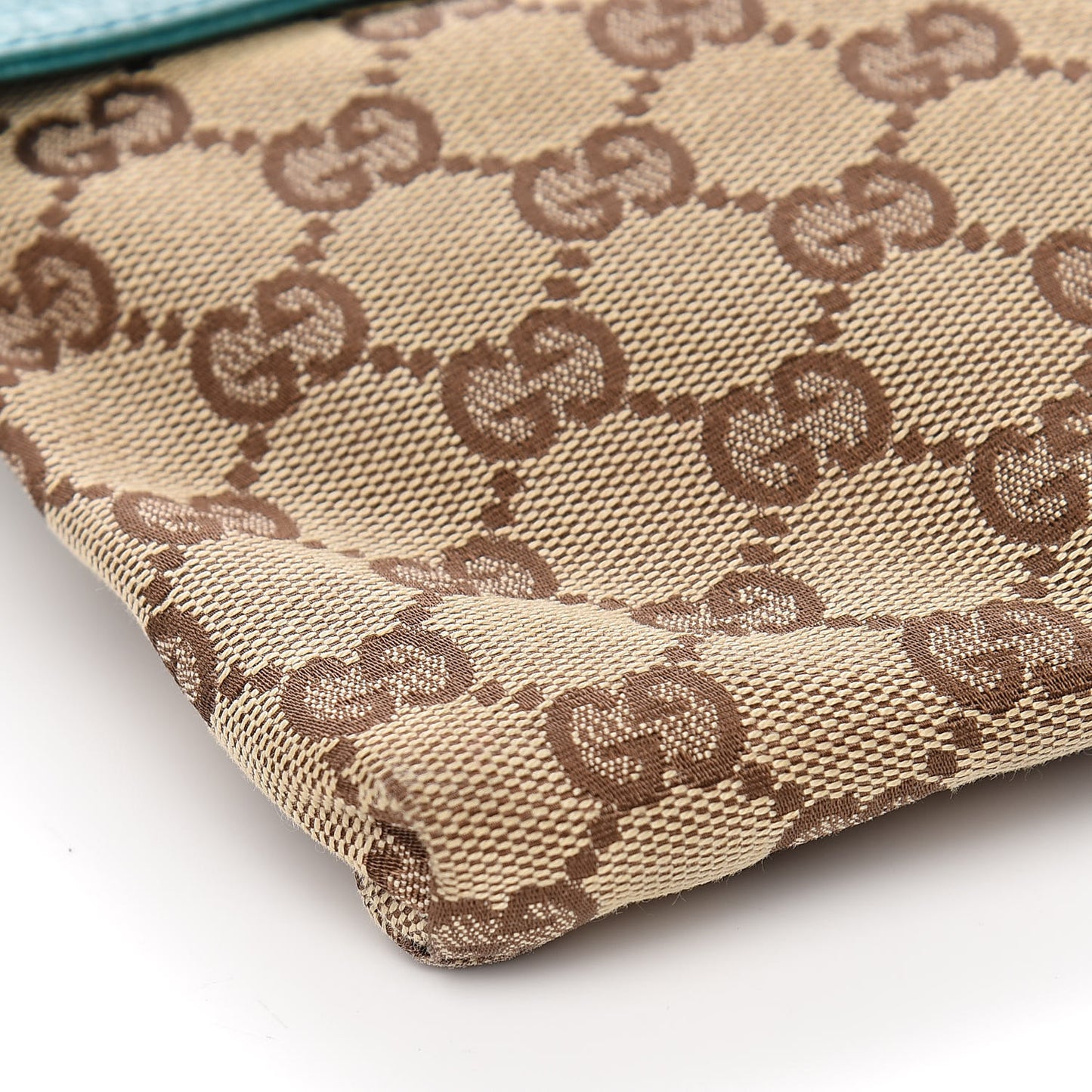 GG Monogram Web Double Pocket Belt Bag Turquoise