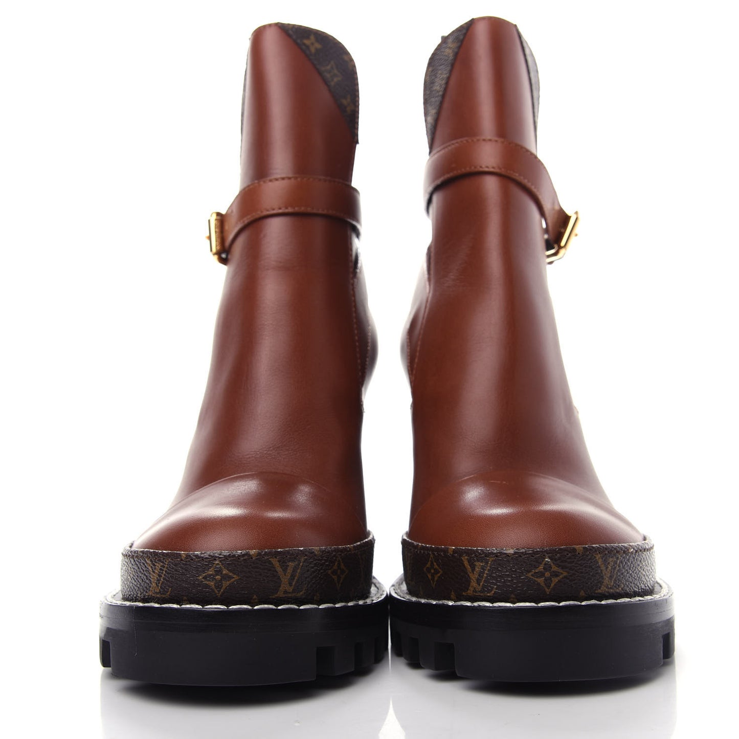 Calfskin Monogram Star Trail Ankle Boots 37 Cognac