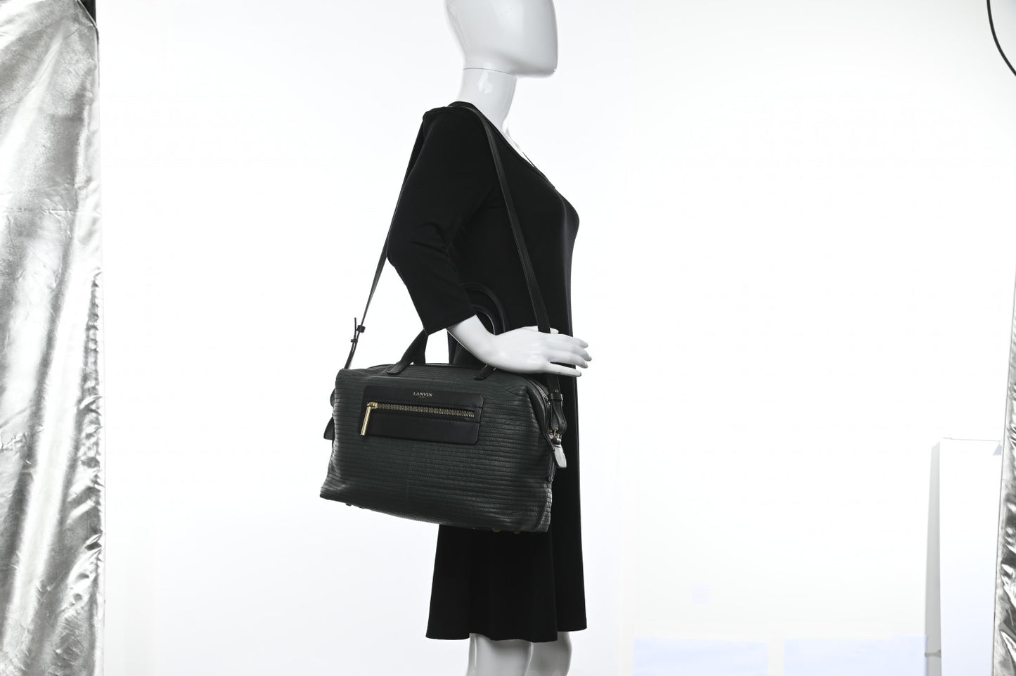 Calfskin Padam Bowling Bag Green