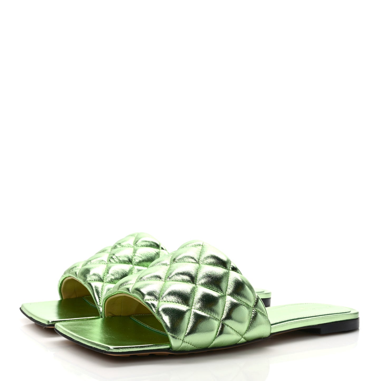 Reflection Matelasse Padded Flat Sandals 40 Pistachio