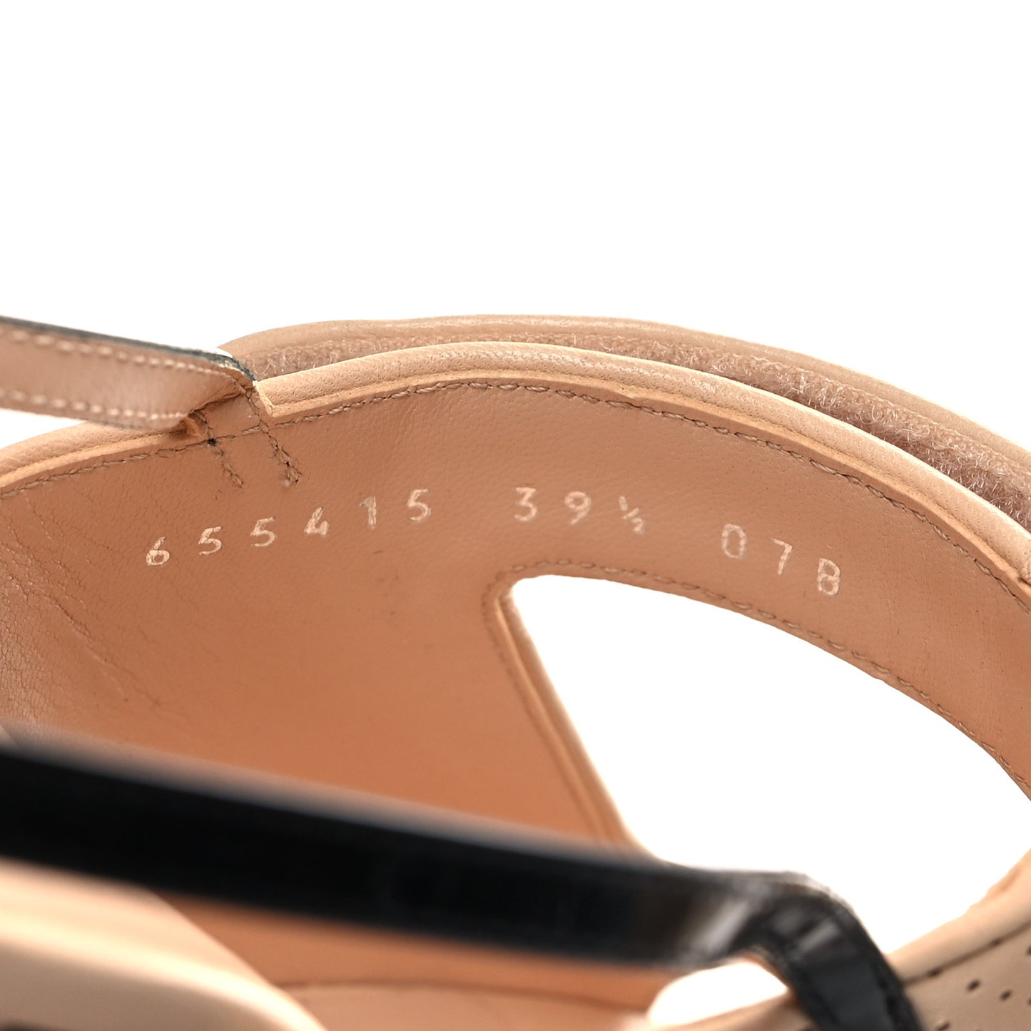 Malaga Kid Mini Double G Perforated Womens Slingback Sandals 39.5 Skin Rose