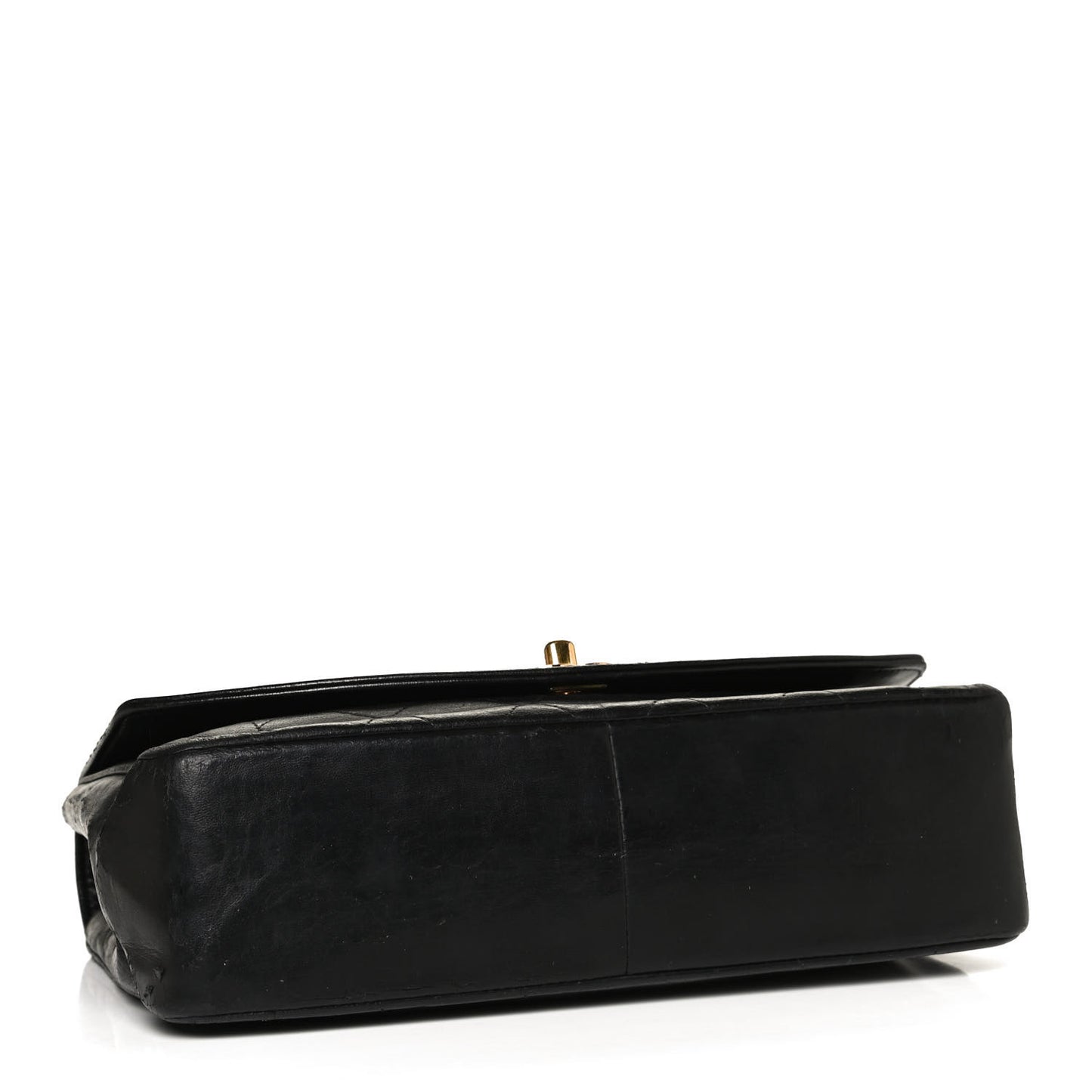 Lambskin Quilted Medium Single Flap Black