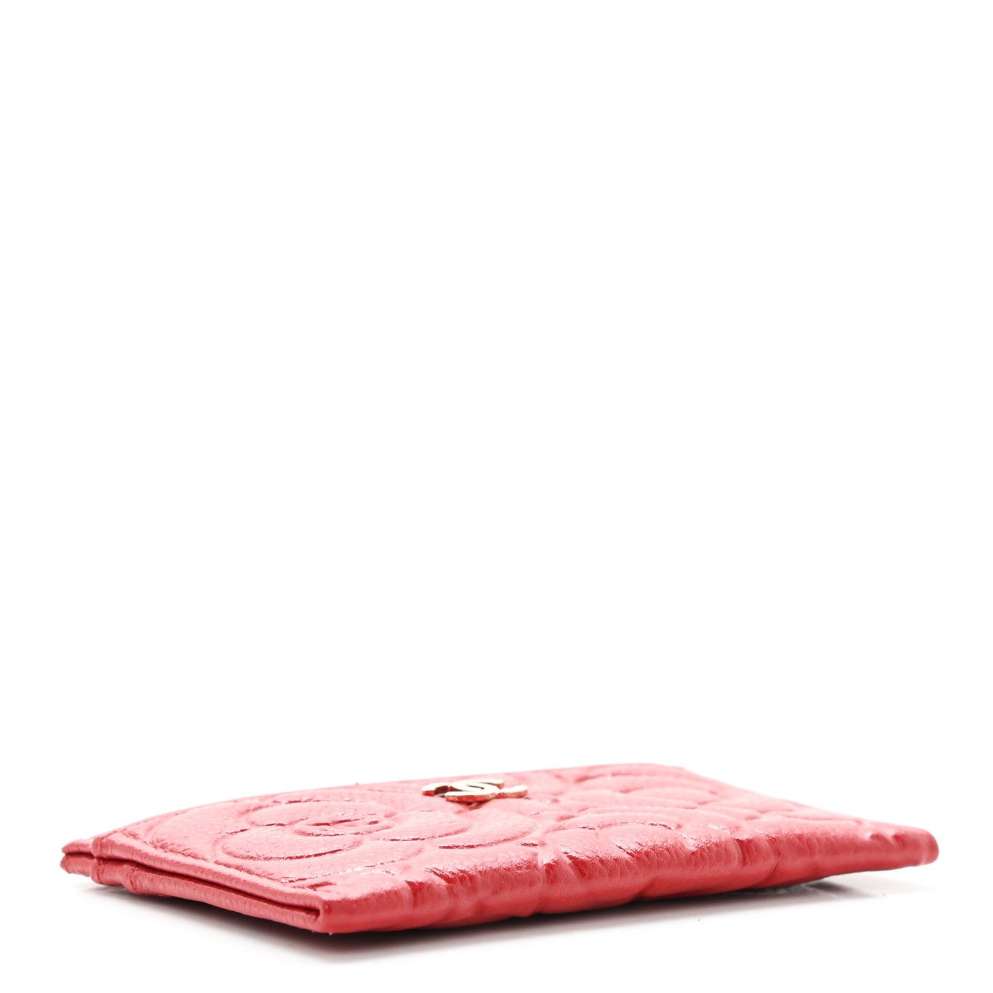 Caviar Camellia Embossed Card Holder Red