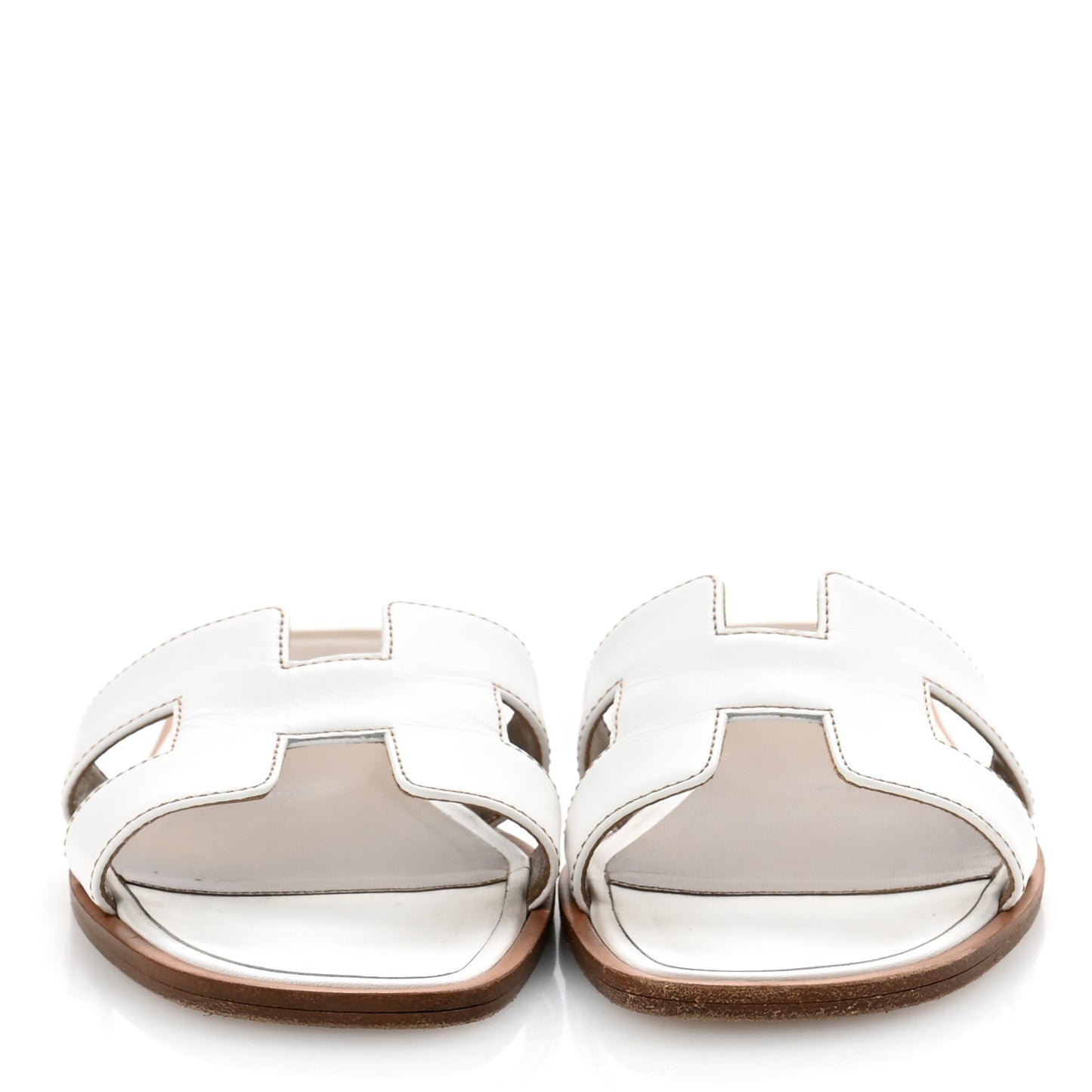 Box Calfskin Oran Sandals 35 White