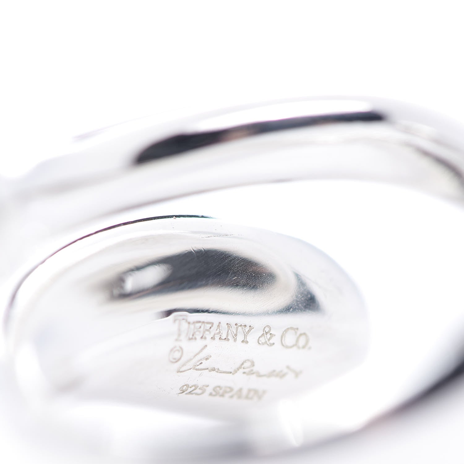 Tiffany Sterling Silver Elsa Peretti Teardrop Ring 47 4 5 of 5