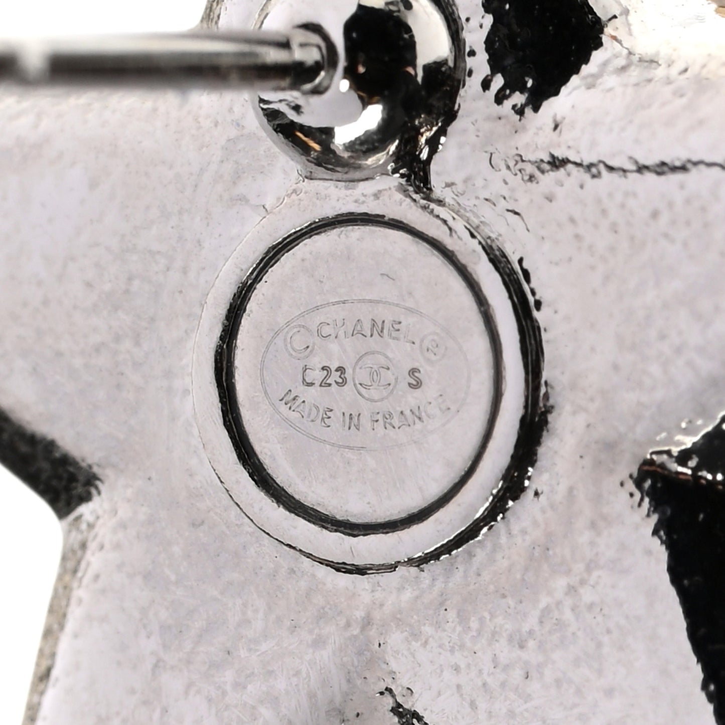 Crystal CC Star Drop Earrings Silver Gold