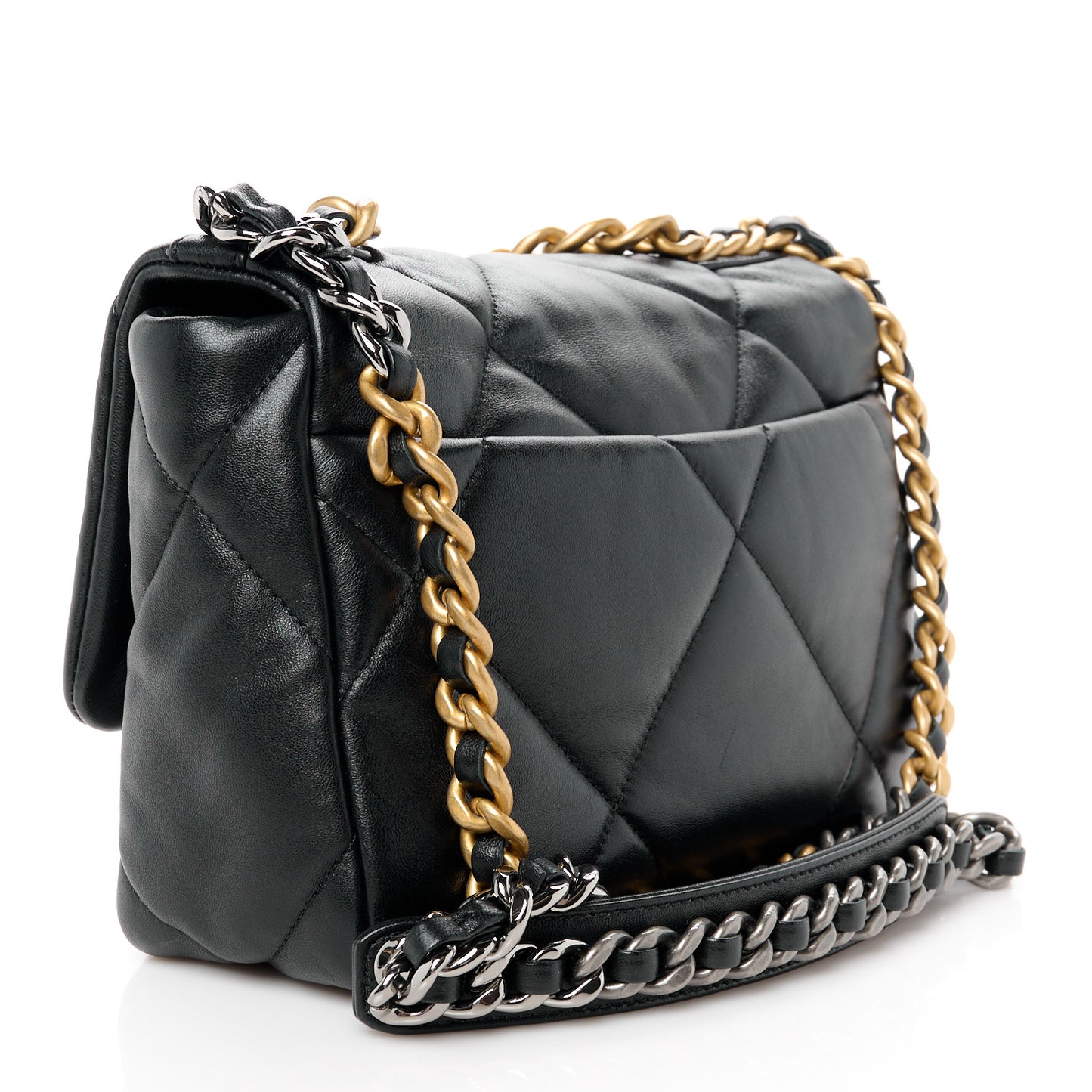 Lambskin Quilted Medium Chanel 19 Flap Black