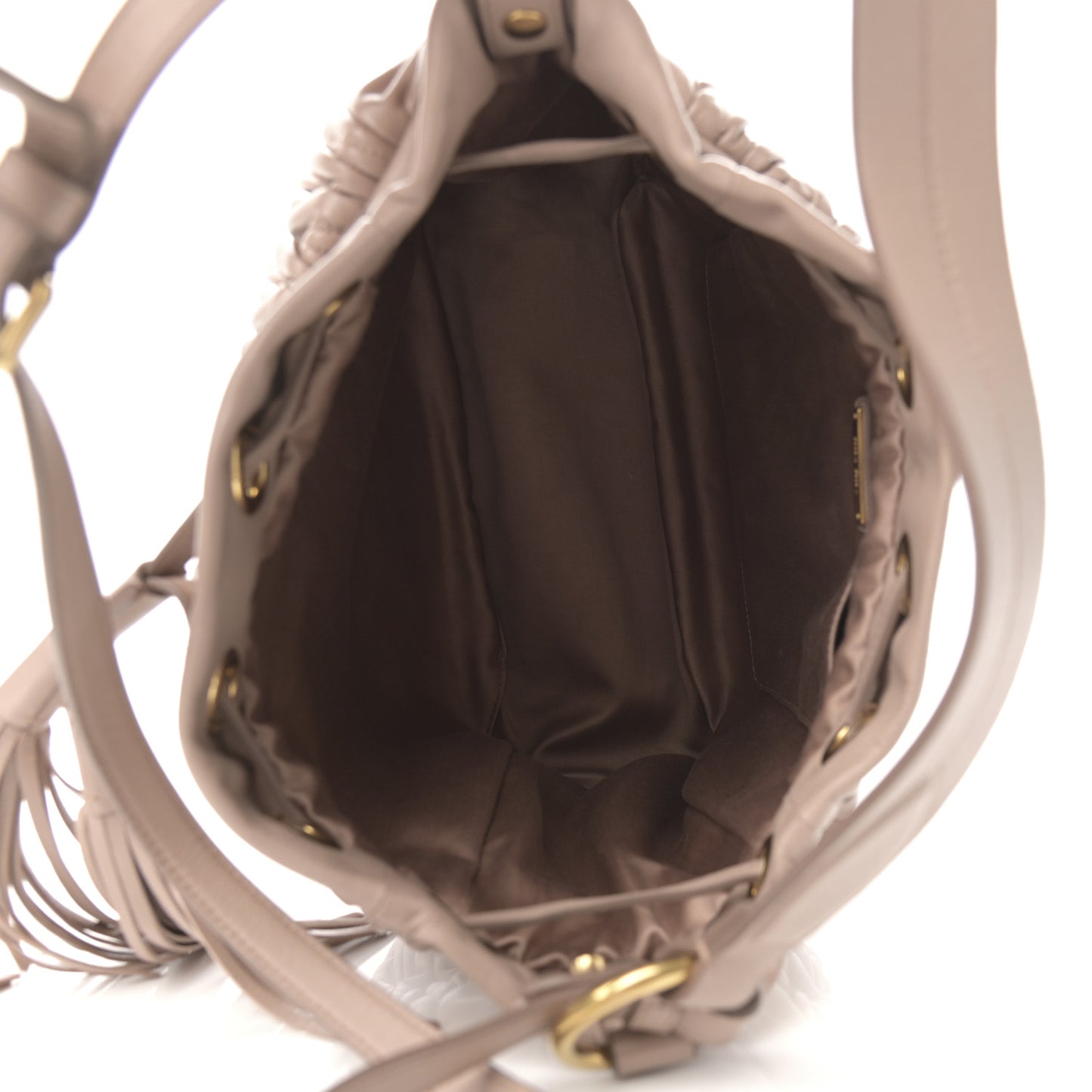 Nappa Matelasse Bucket Bag Cammeo