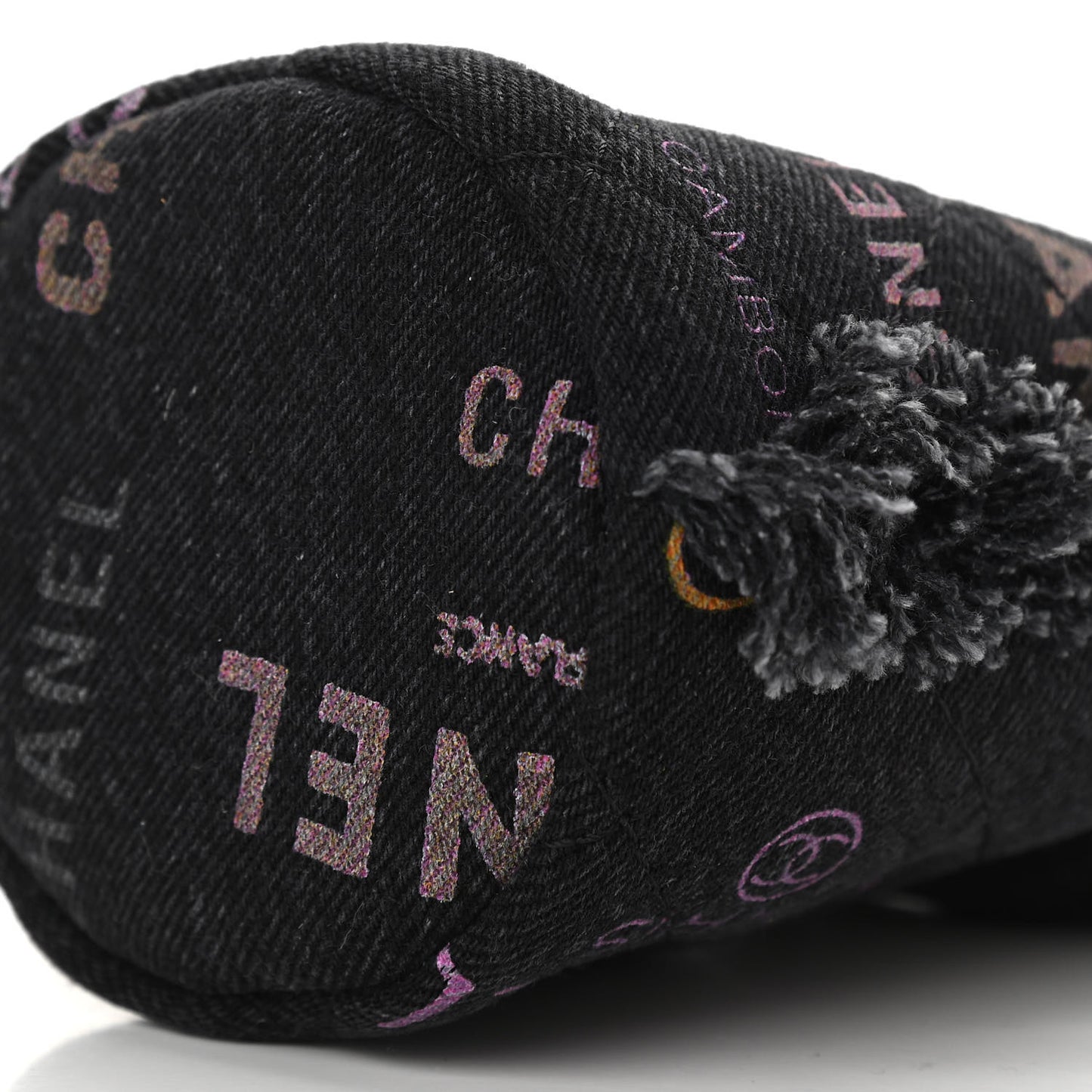 Denim Quilted Mood Mini Bucket With Chain Black Multicolor