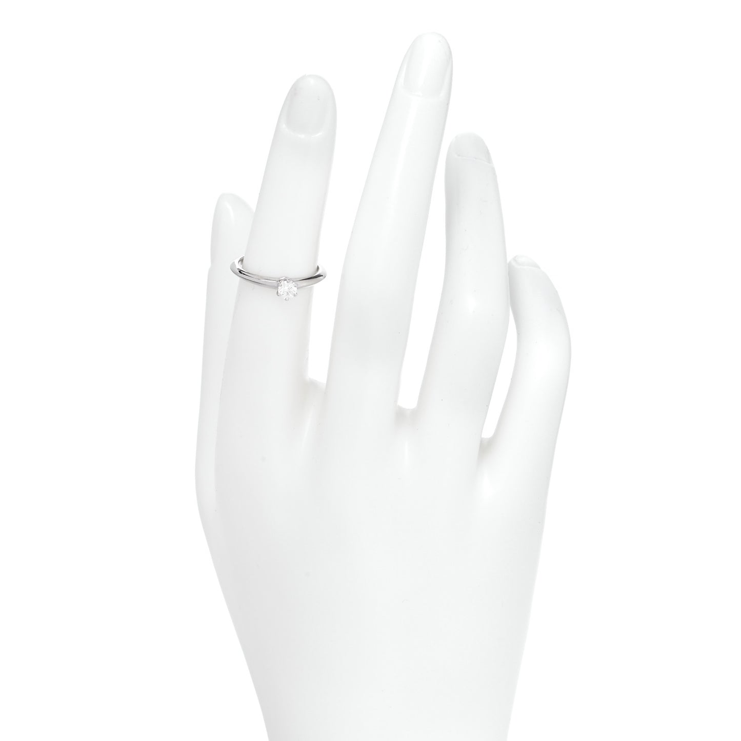 Platinum Diamond .17ct Solitaire Engagement Ring 50 5.5