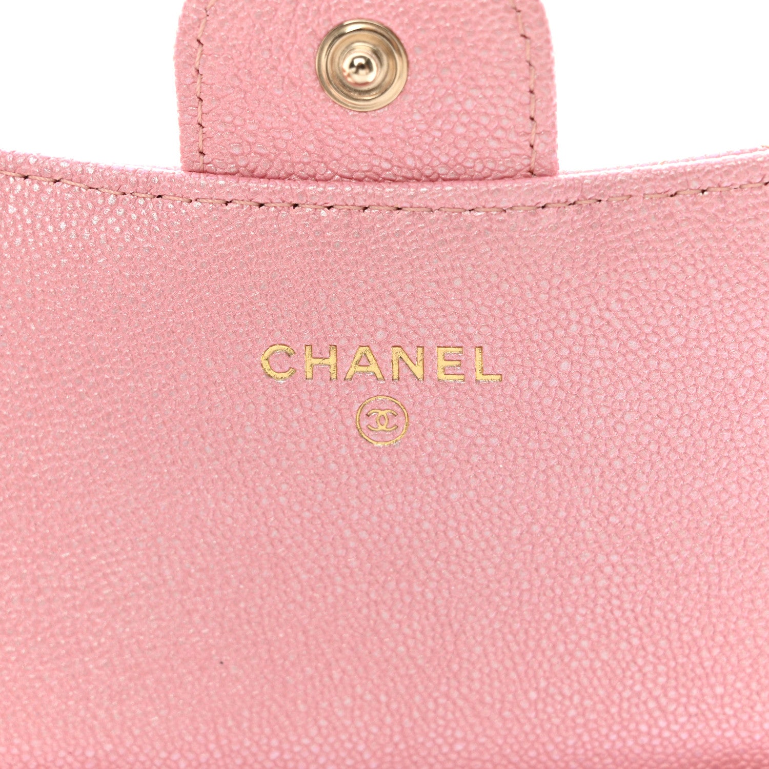 Chanel Iridescent Caviar Flap Quilted Card Holder Wallet Pink 6 of 9