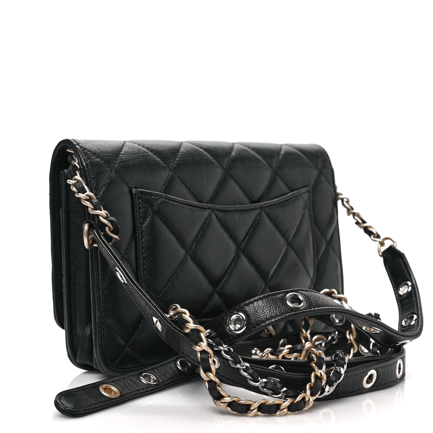 Chanel Goatskin Quilted Quilted Like A Wallet Wallet On Chain WOC Black 3 of 9