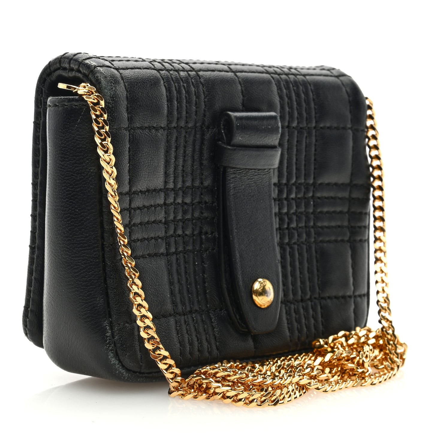 Lambskin Quilted Micro Lola Bag Black