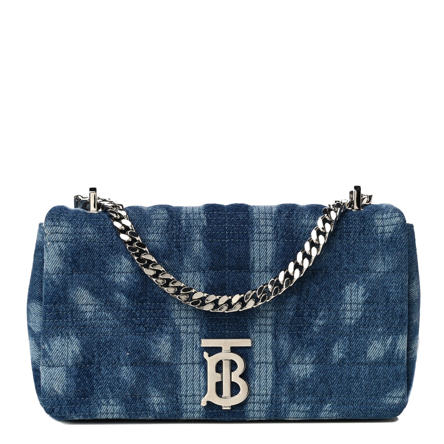 Denim Quilted Small Lola Bag Blue