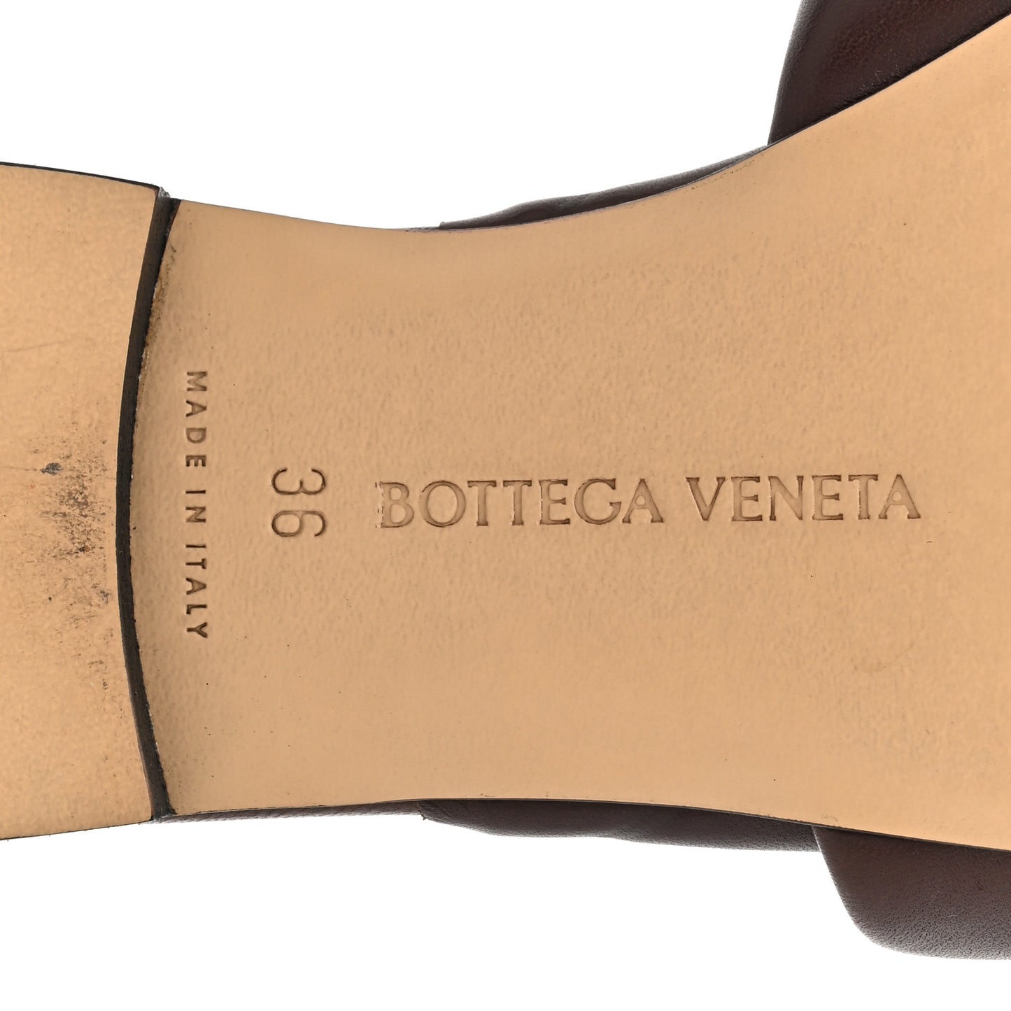 Nappa Quilted Rubber Lido Flat Sandals 36 Bitter Chocolate