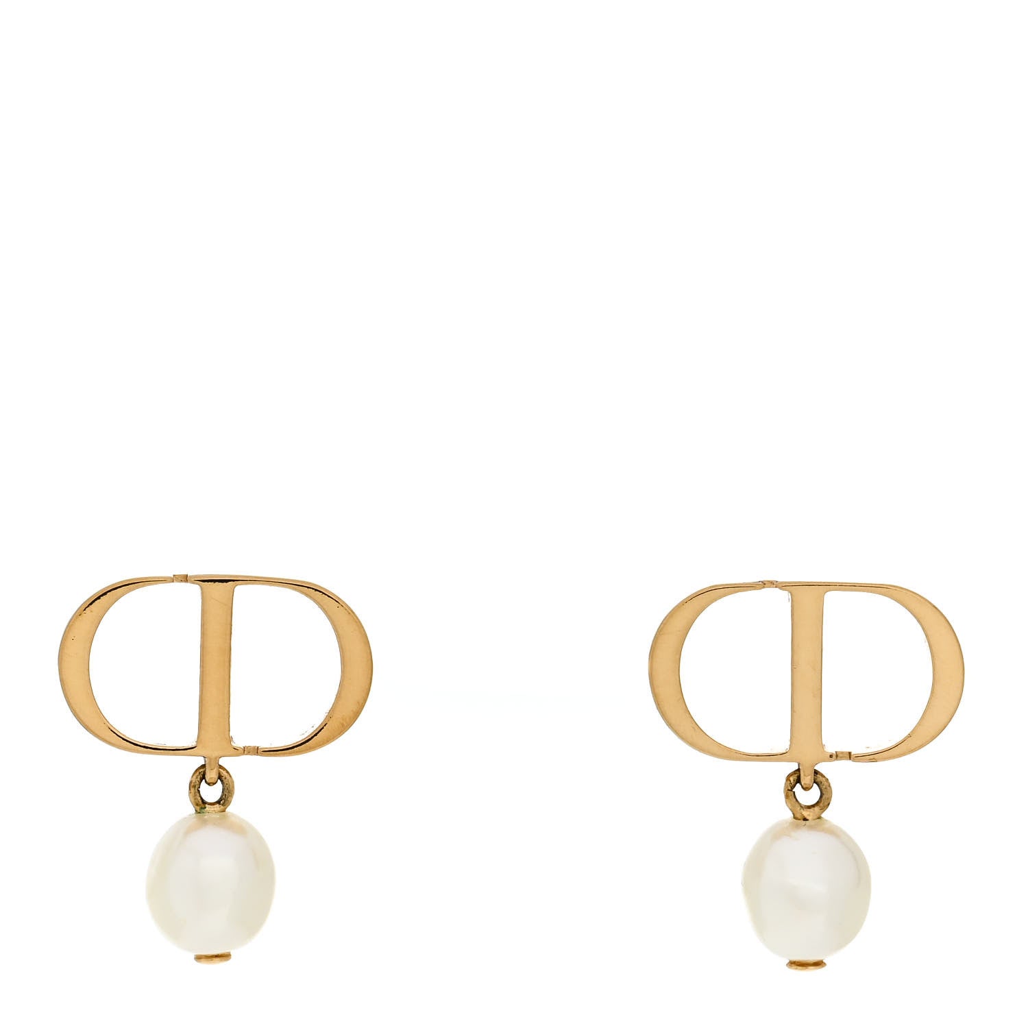 Christian Dior Pearl Petit CD Earrings Gold 1 of 5