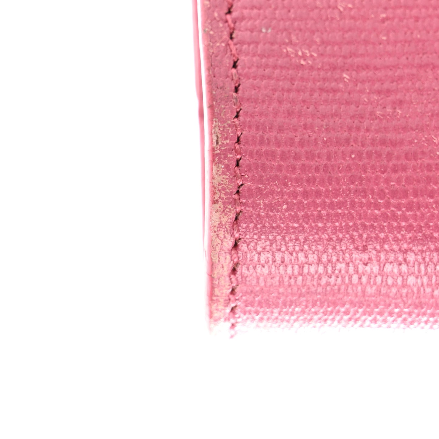 Textured Calfskin Y Ligne Clutch Fuchsia