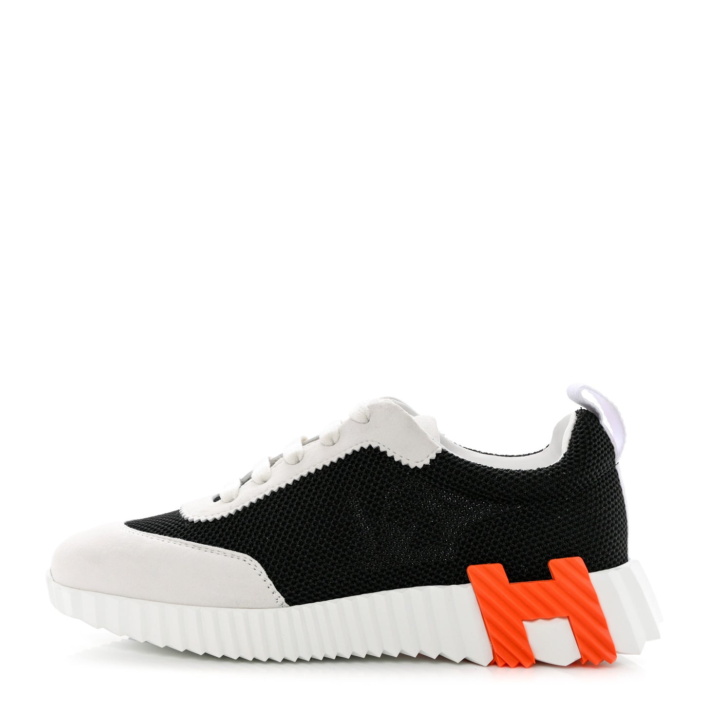 Air Mesh Suede Goatskin Bouncing Sneakers 37 Black Orange
