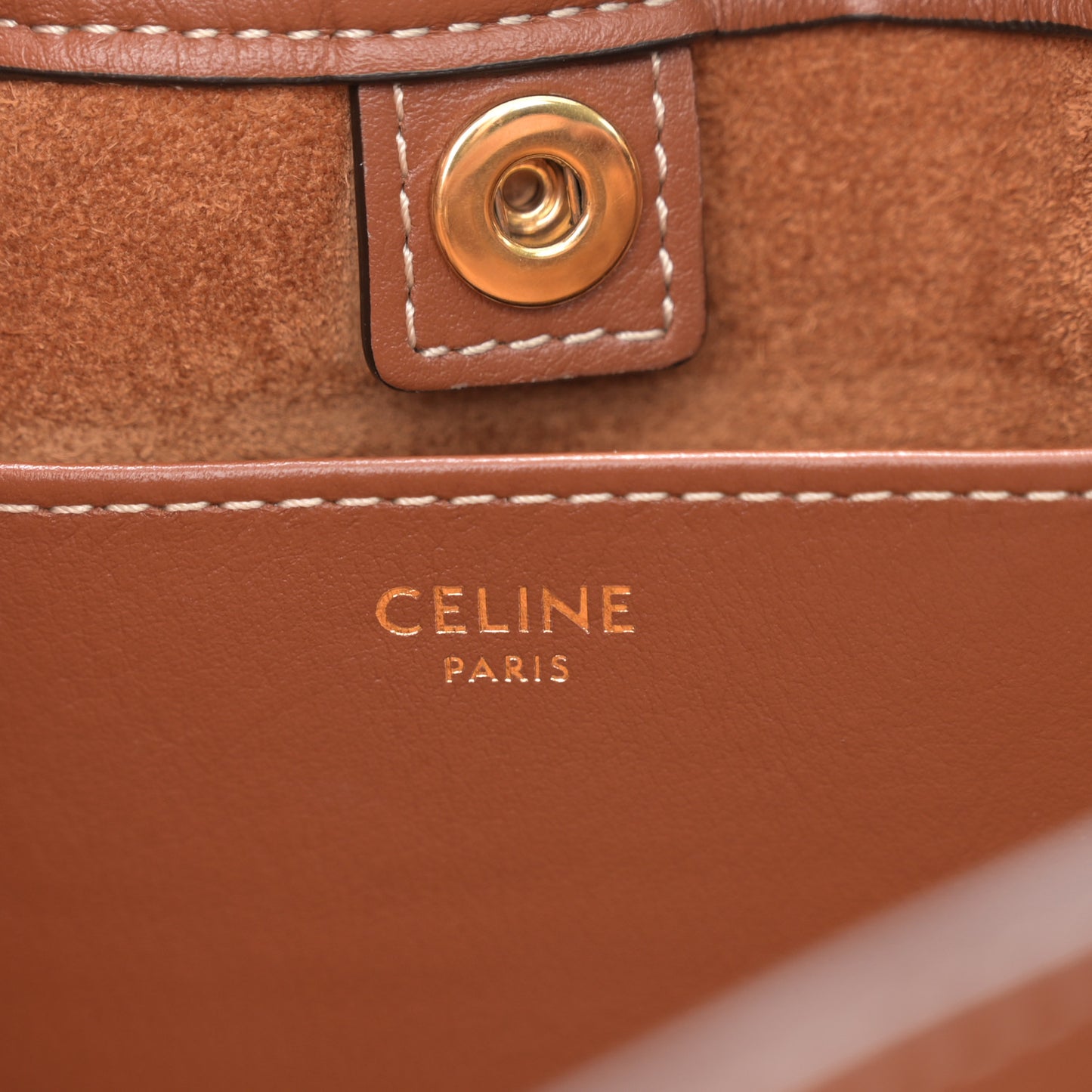 Smooth Calfskin Cuir Small Triomphe Cabas Drawstring Tan