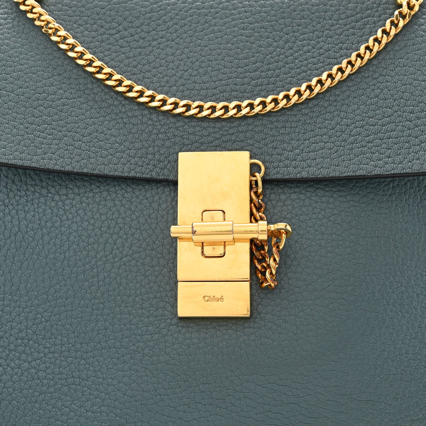 Grained Lambskin Drew Shoulder Bag Cloudy Blue