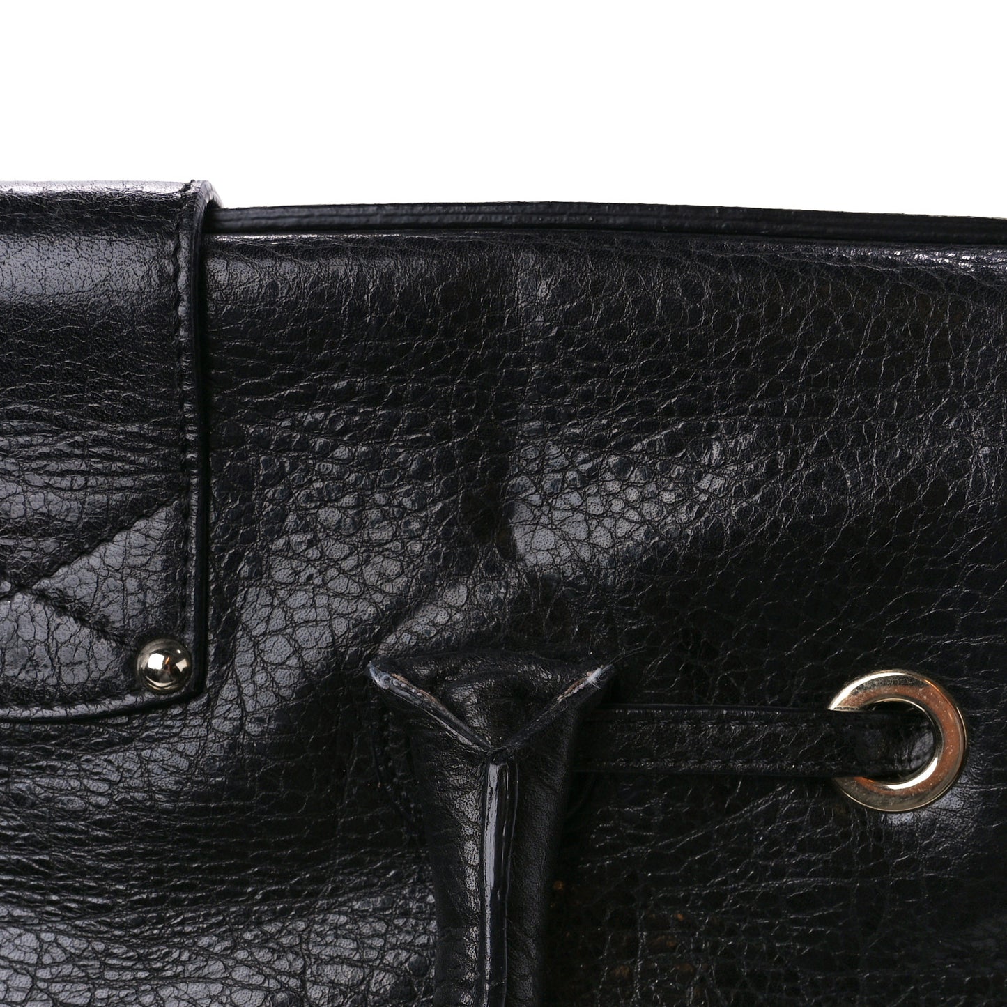 Grainy Calfskin Rosalie Satchel Black