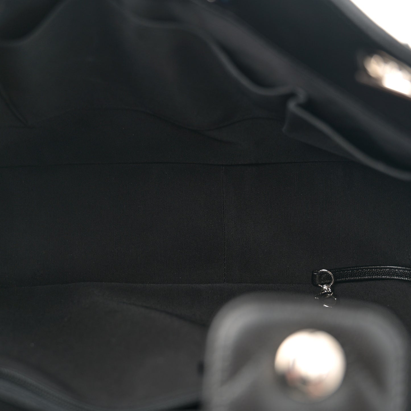 Caviar Chevron Quilted Large Shopping Tote Tote Black