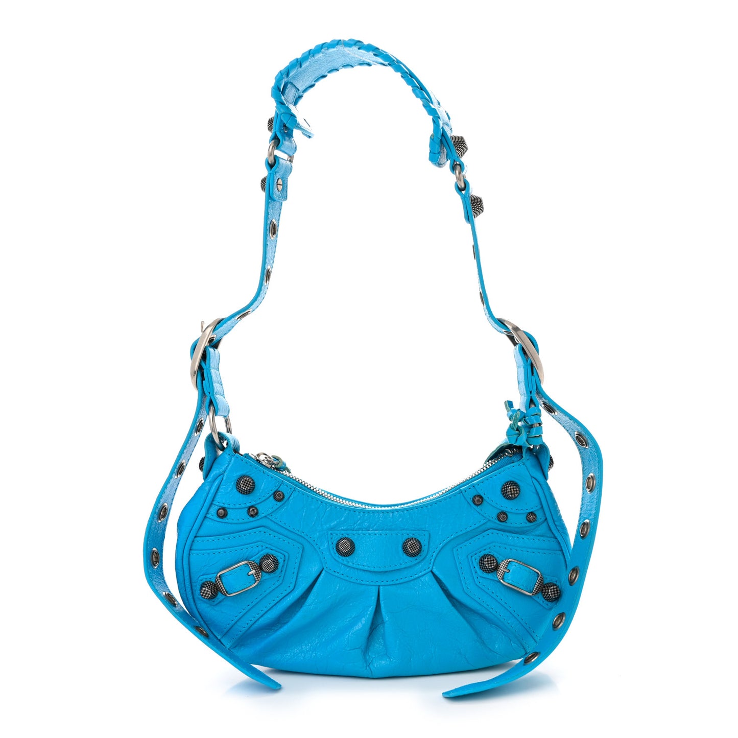 Agneau Arena Le Cagole Shoulder Bag XS Cyan