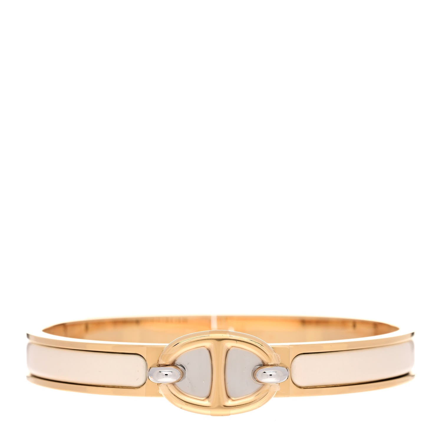 Hermes Enamel Mini Farandole Clic Chaine D'Ancre Bracelet Creme 1 of 4