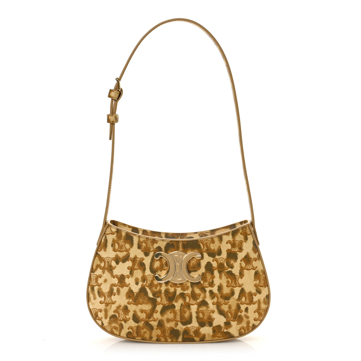 Canvas Calfskin Leopard Medium Tilly Triomphe Shoulder Bag