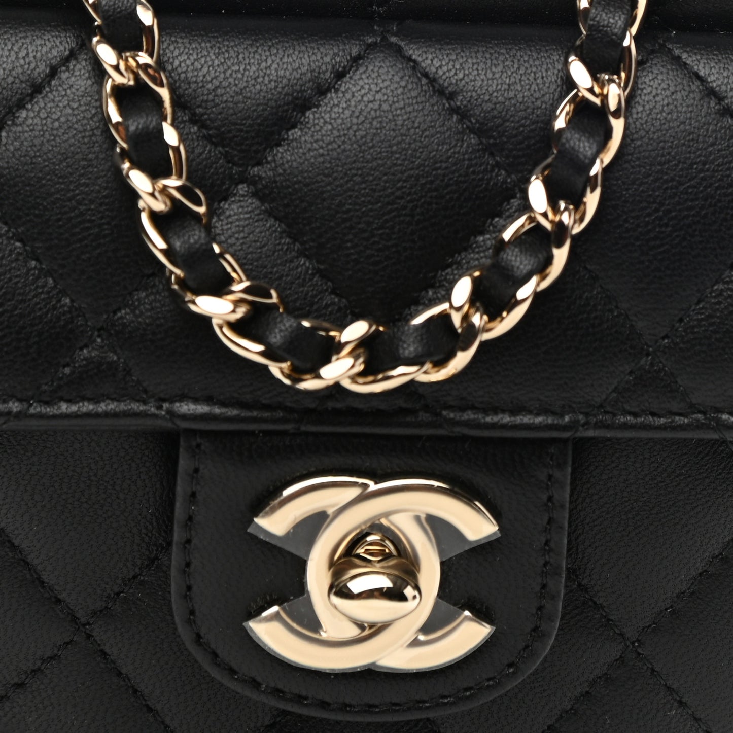 Lambskin Quilted CC In Love Heart Clutch With Chain Black