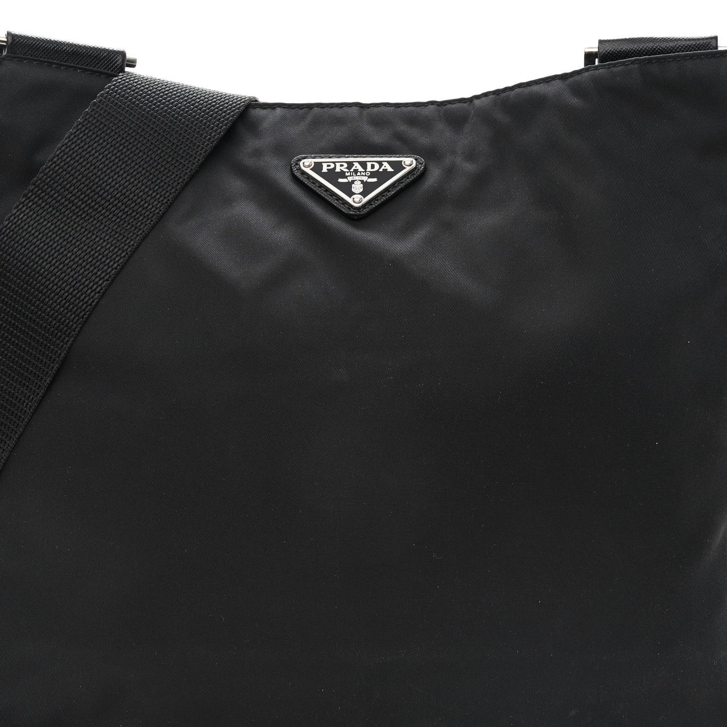 Nylon Vela Flat Messenger Bag Black