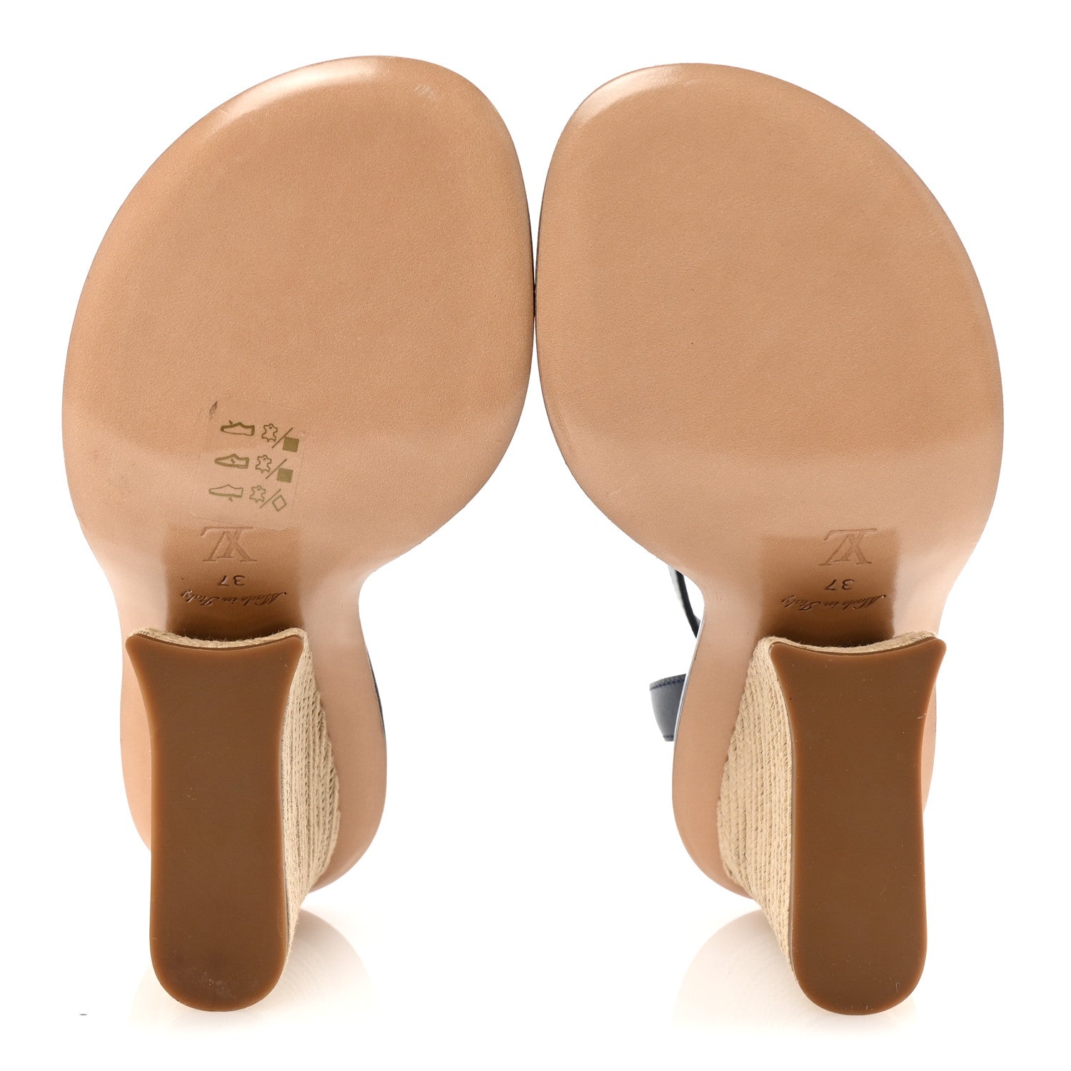 Louis Vuitton Monogram Denim Maia Wedge Sandal 37 6 of 9