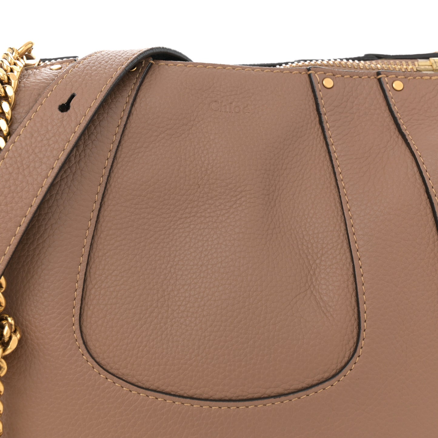 Grained Calfskin Small Hayley Hobo Nut