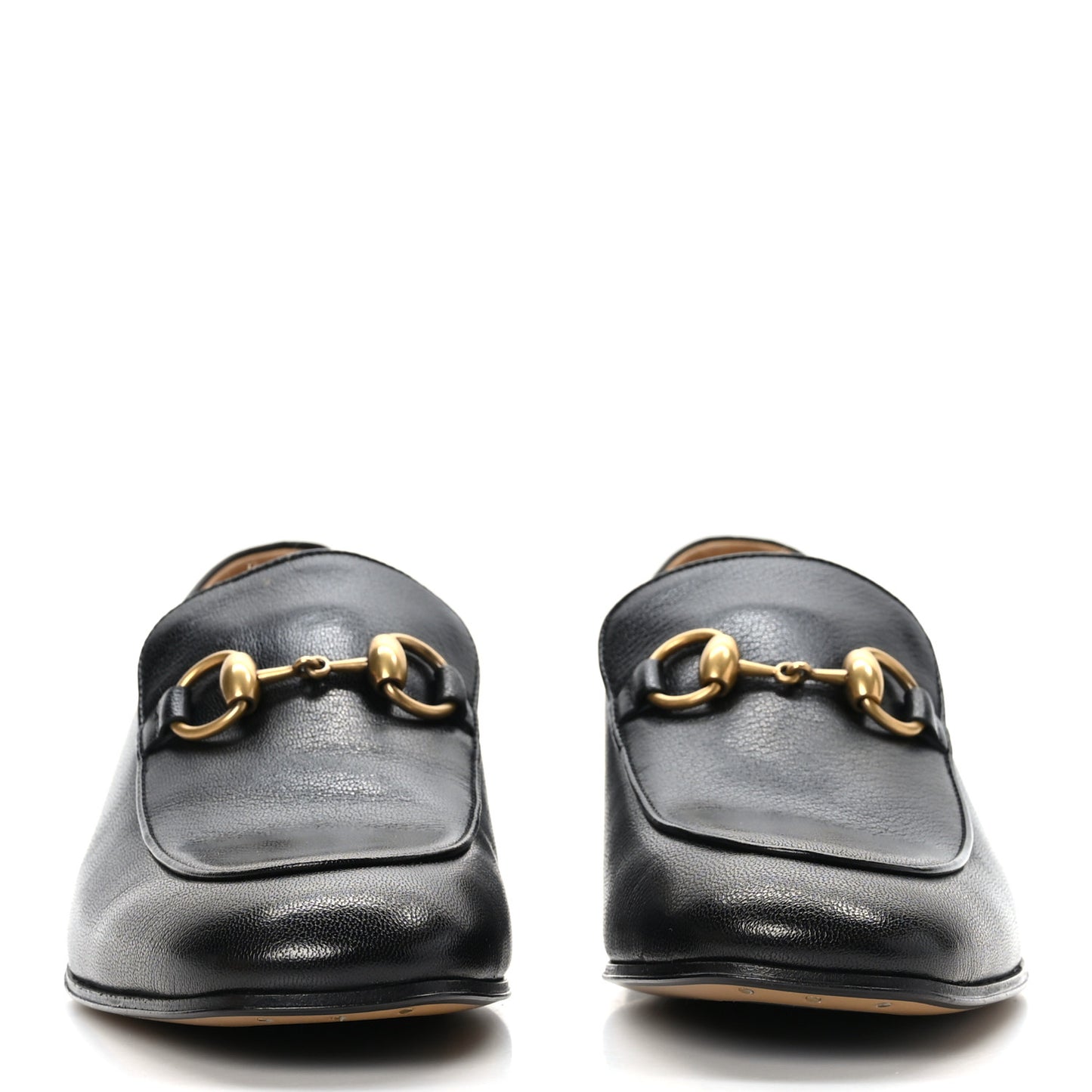 Goatskin Womens Horsebit Mid-Heel Loafers 38 Black