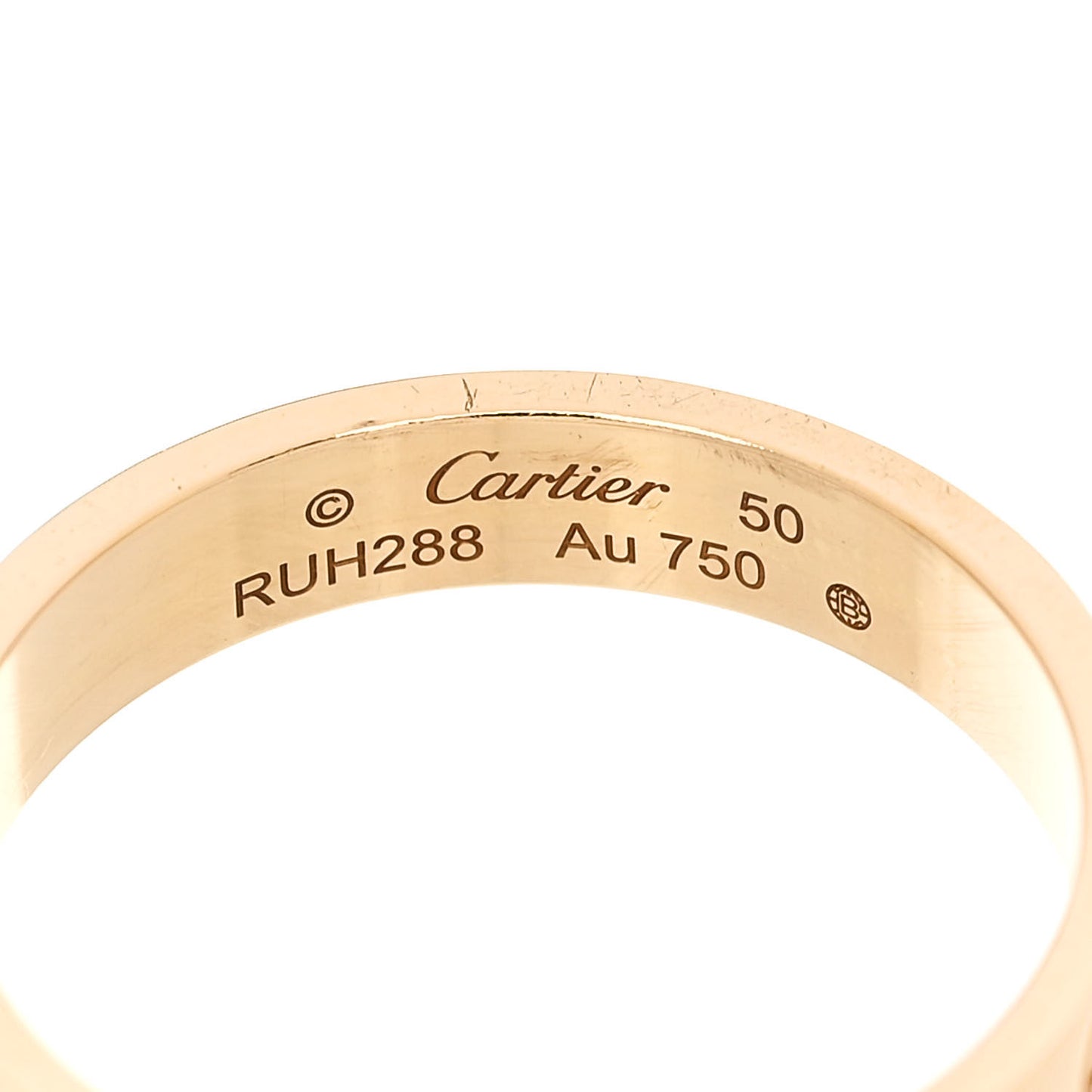 18K Yellow Gold 3.5mm LOVE Wedding Band Ring 50 5.25