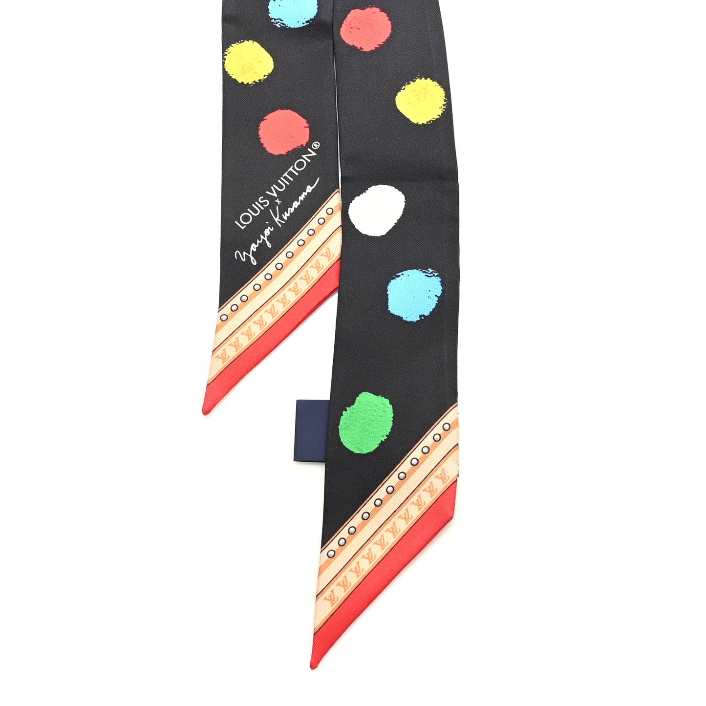 LV x YK Kusama Painted Dots Scarf Black Multicolor