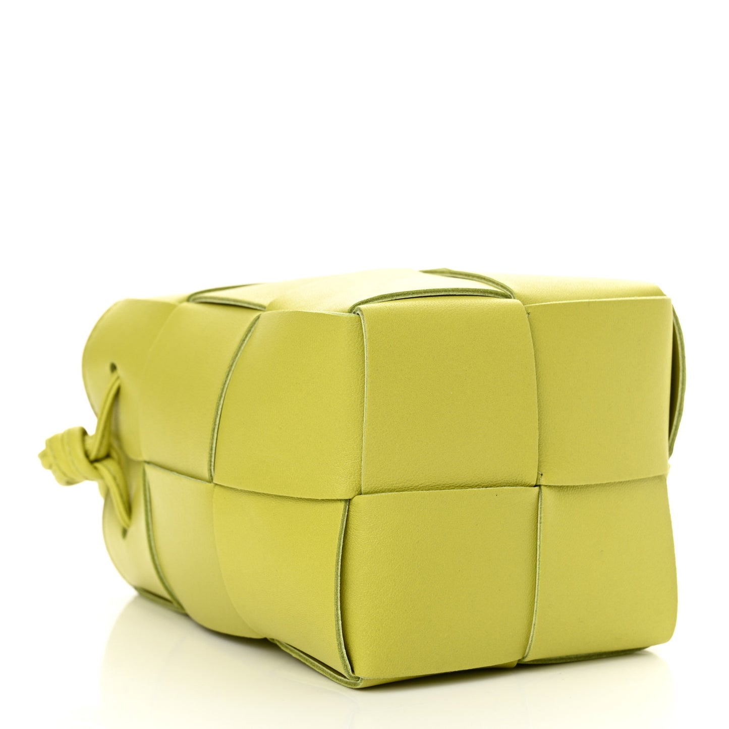 Nappa Maxi Intrecciato Mini Cassette Bucket Bag Kiwi