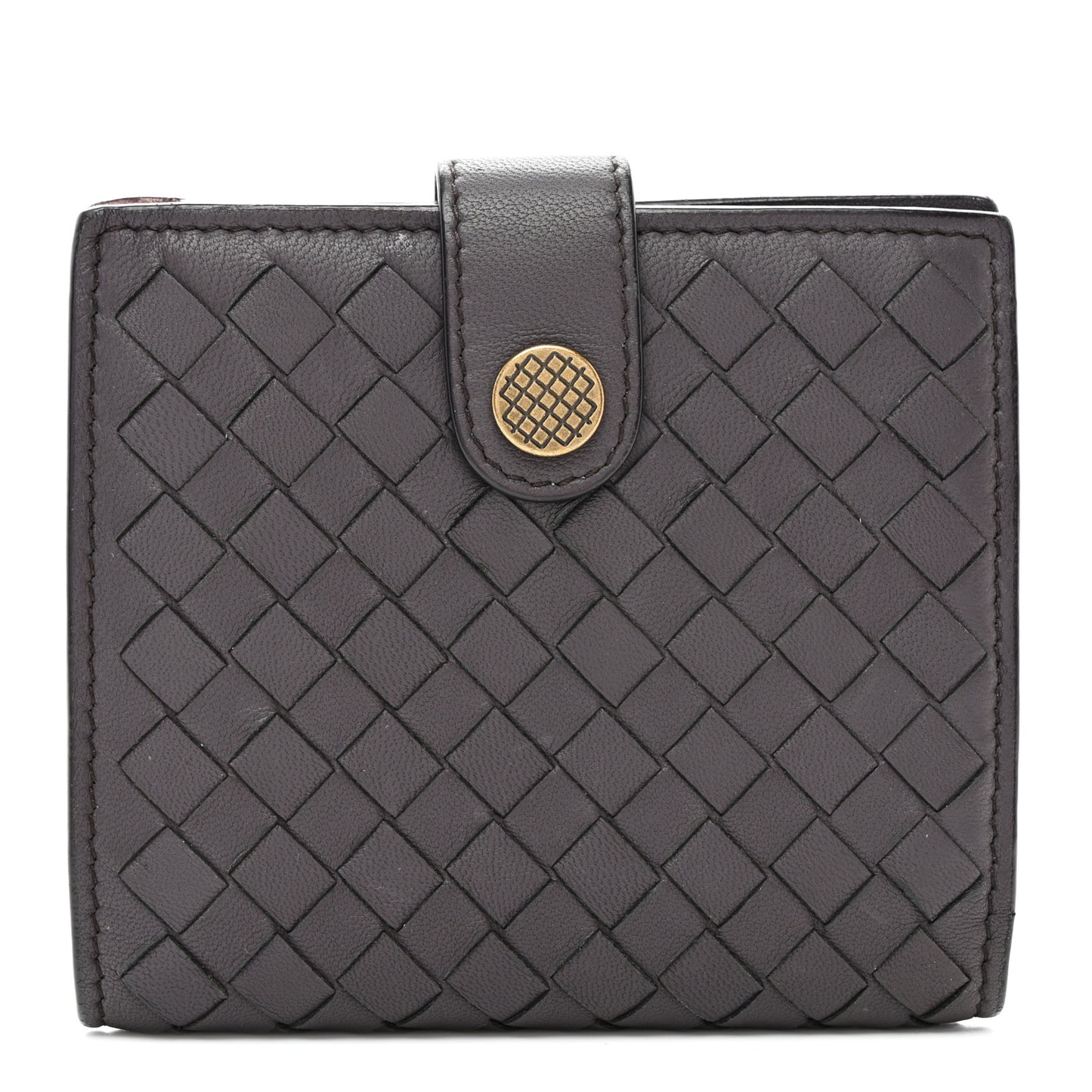 Nappa Intrecciato French Compact Wallet Grape