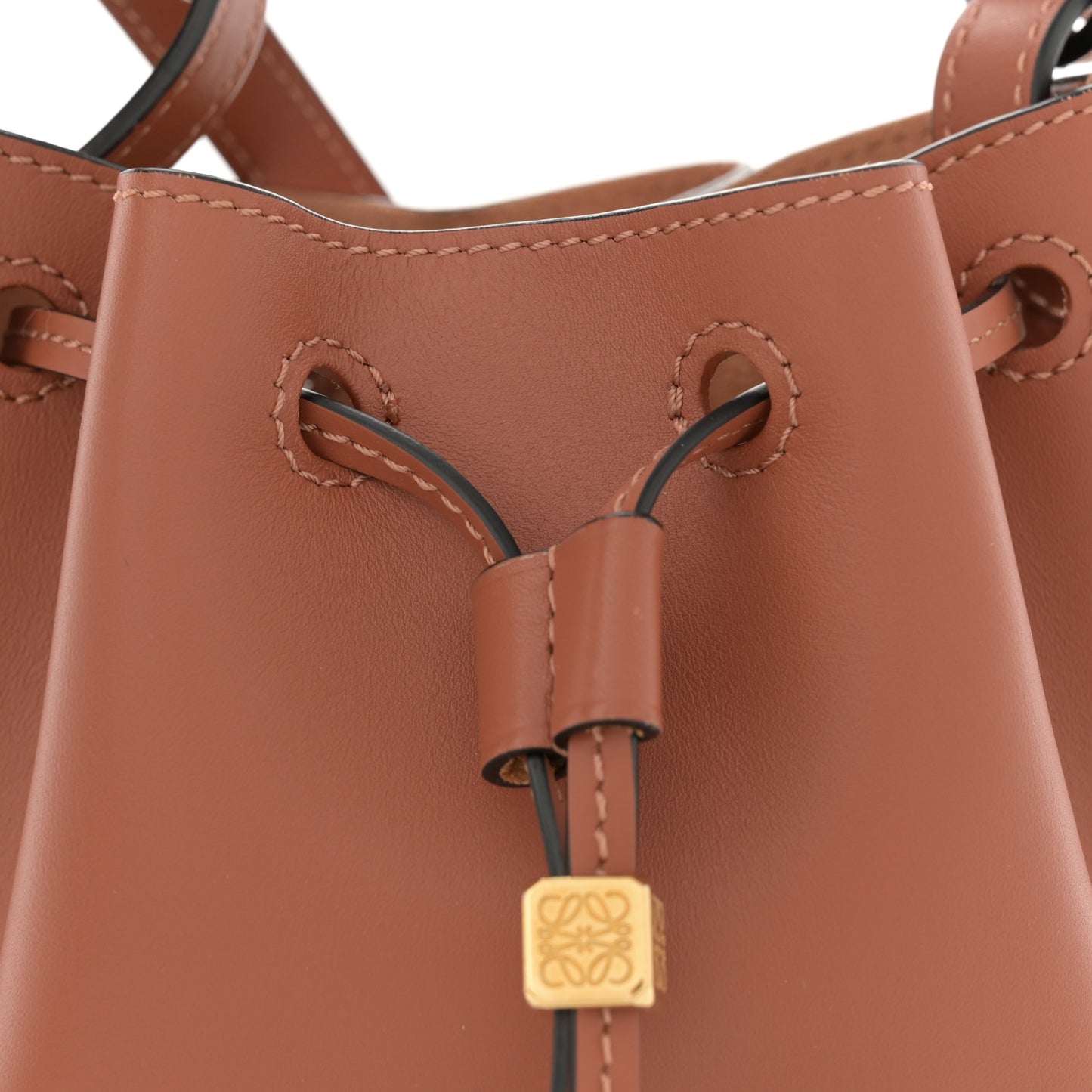 Calfskin Mini Balloon Bucket Bag Tan