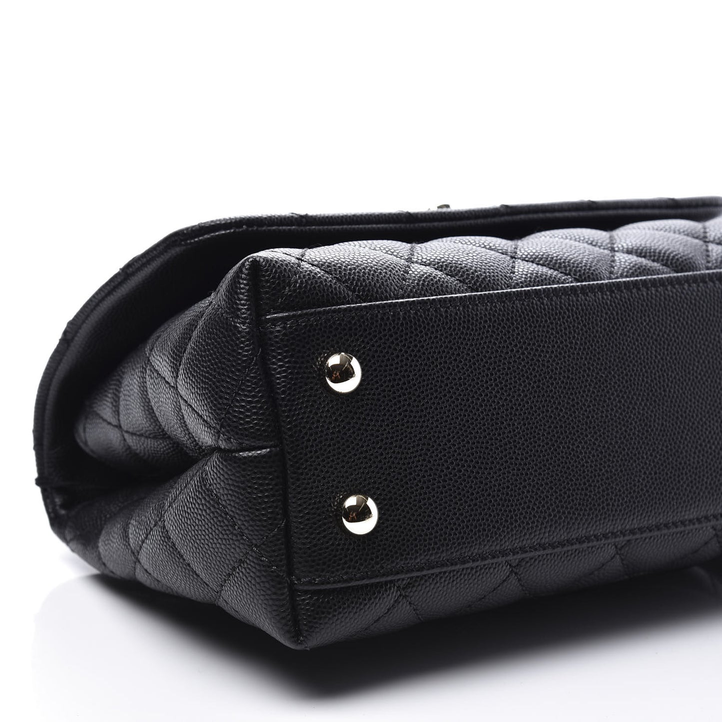 Caviar Quilted Mini Coco Handle Flap Black