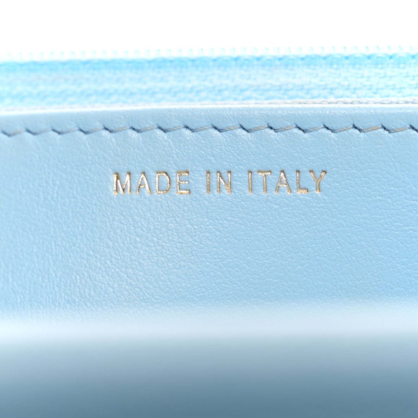 Caviar Quilted Crystal CC Wallet On Chain WOC Light Blue