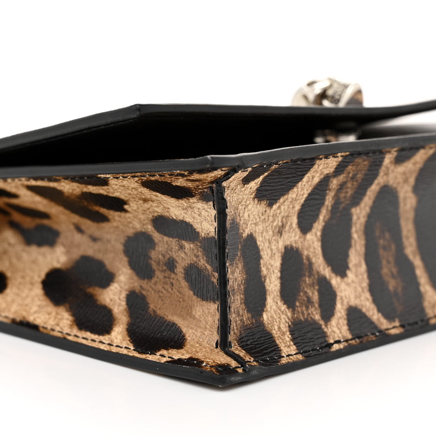 Patent Leopard Print Skull Mini Crossbody Bag