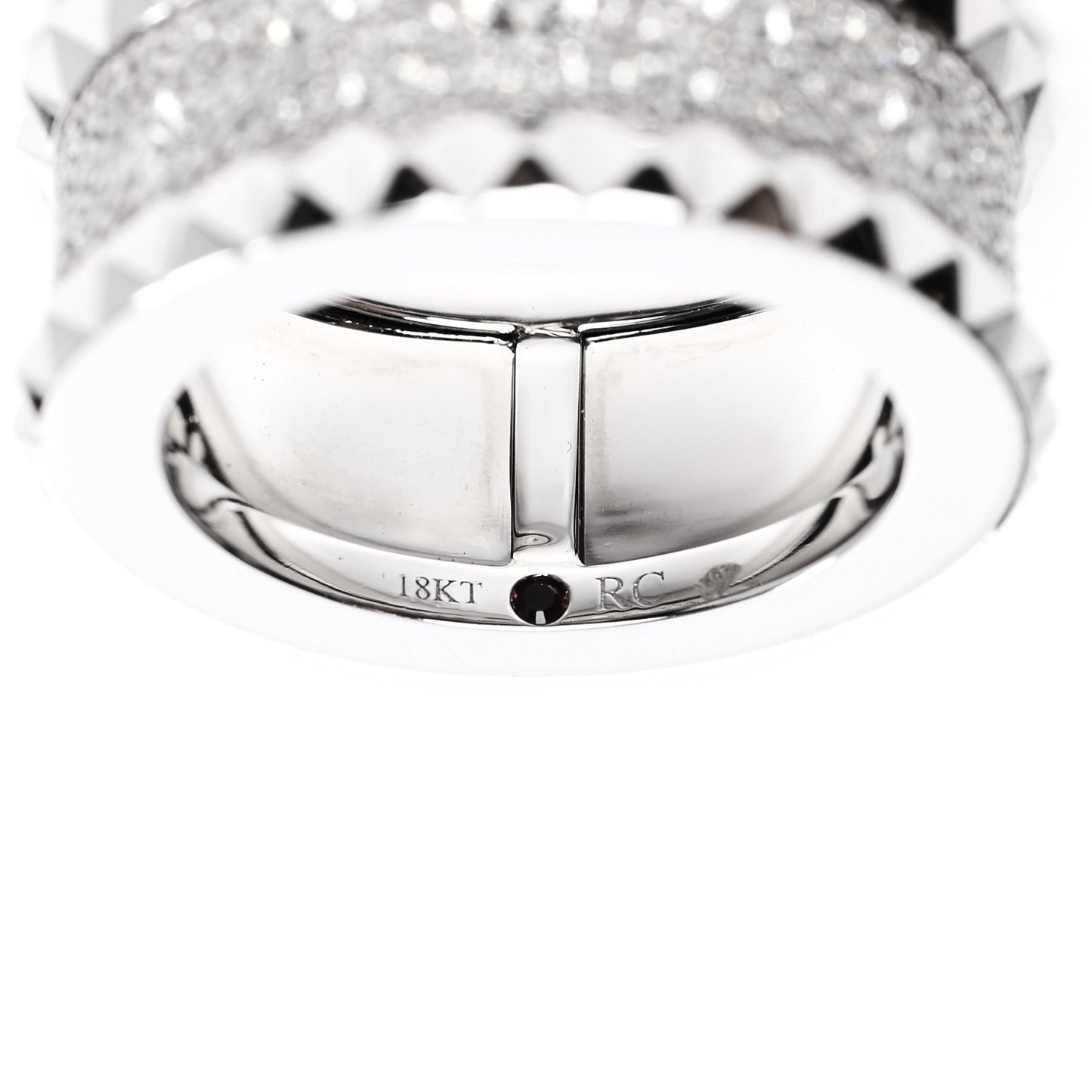 18K White Gold Diamond Rock & Diamonds Ring 53 6.5