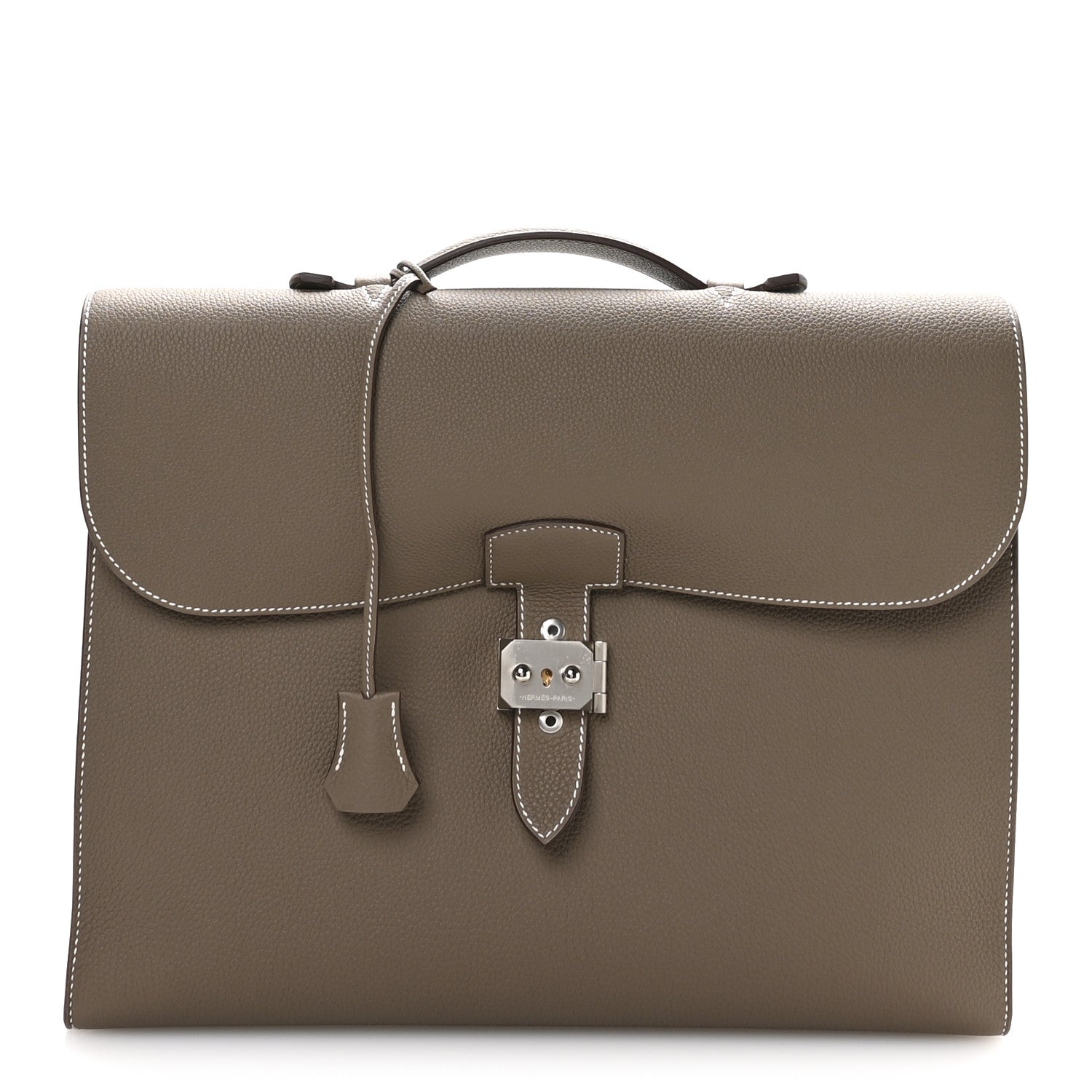Hermes Togo Sac A Depeche Light 1-37 Briefcase Etoupe 1762545