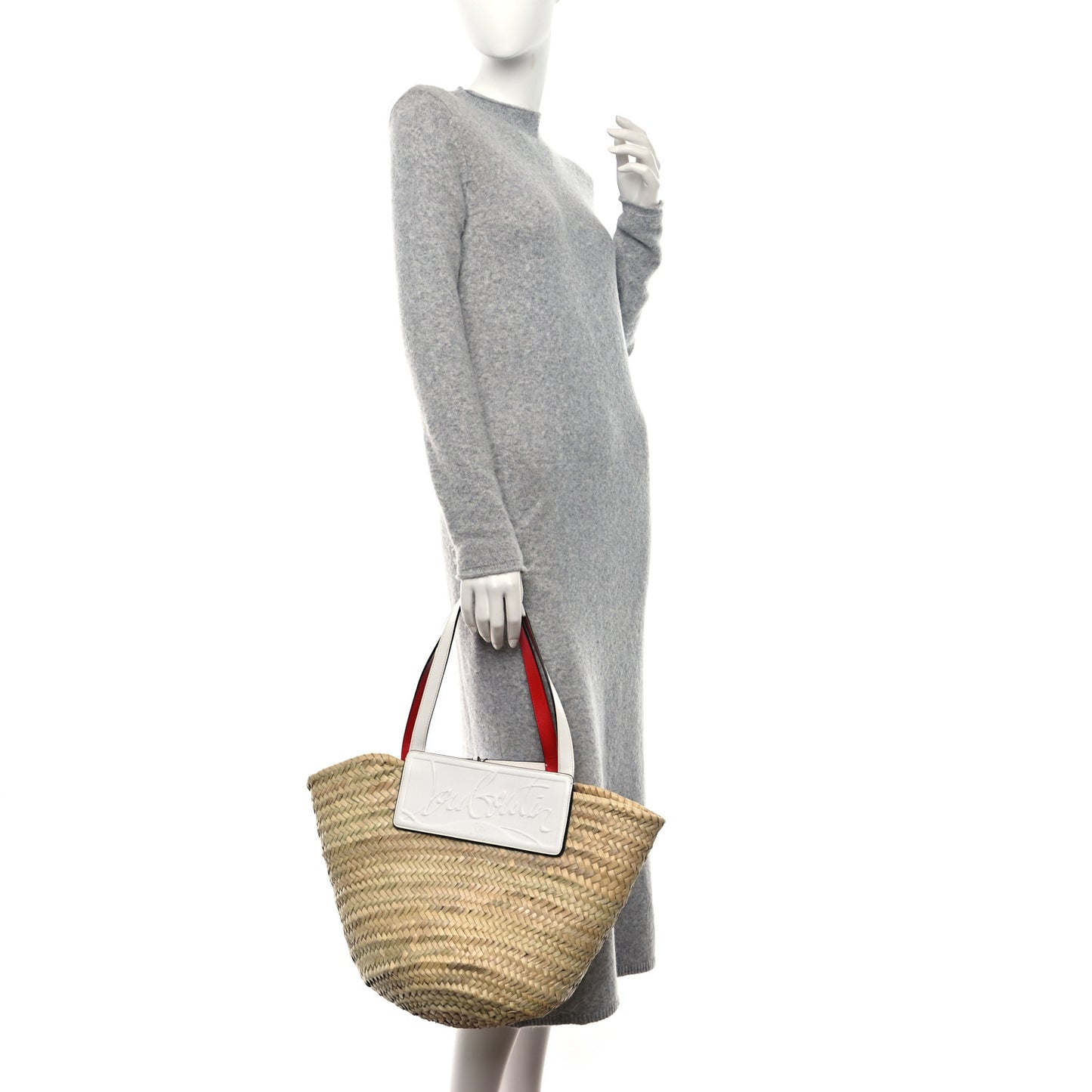 Woven Straw Loubishore Tote White