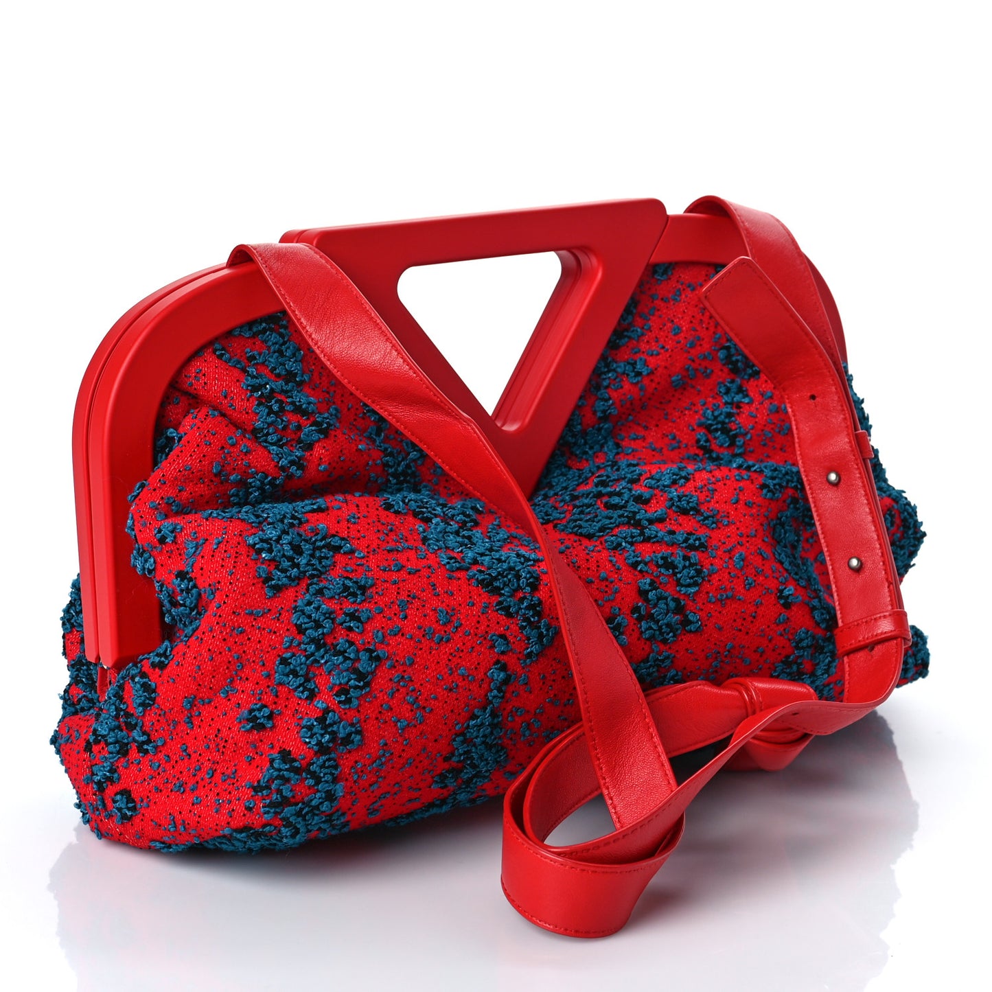 Textured Fabric Medium The Point Triangle Bag Red