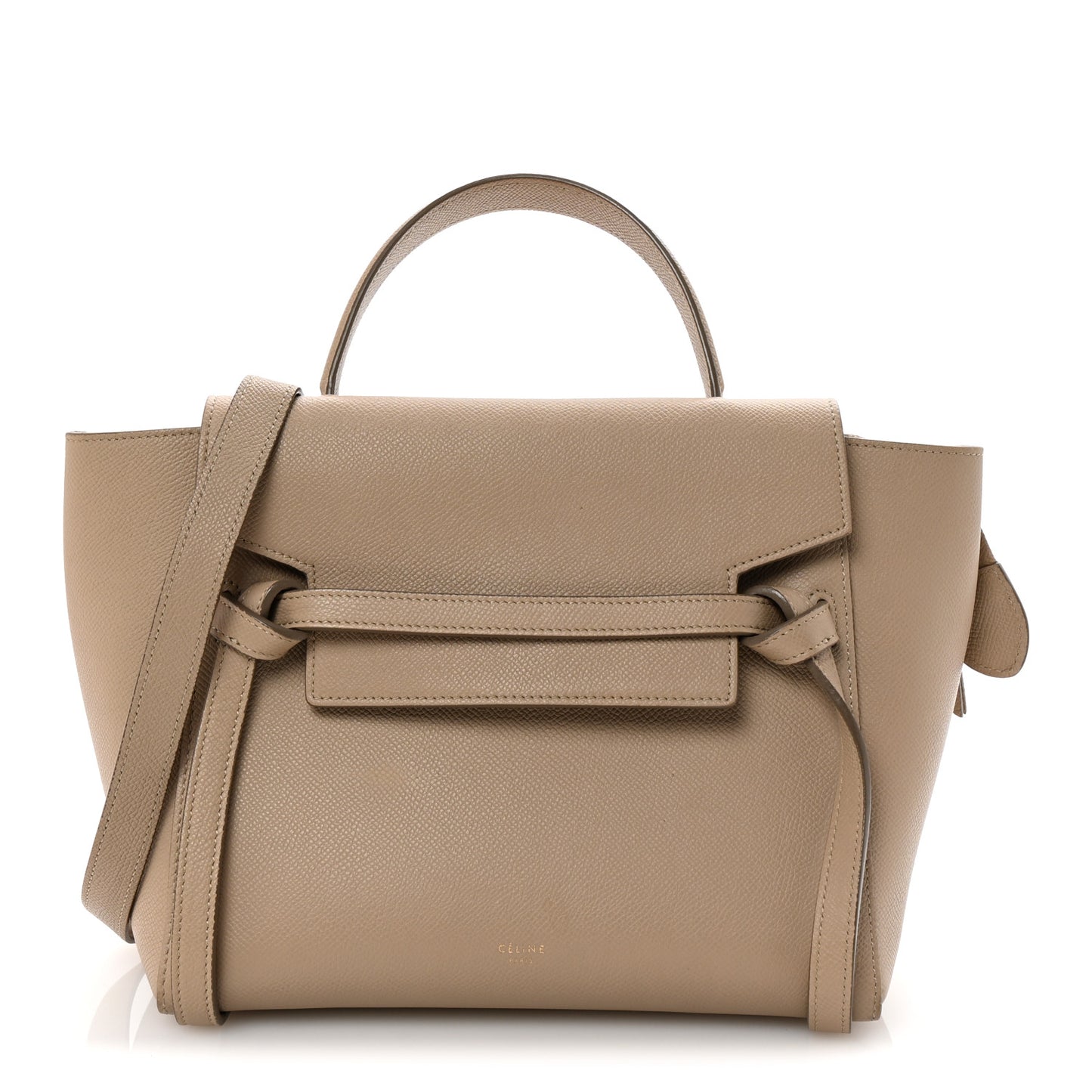 Grained Calfskin Micro Belt Bag Light Taupe