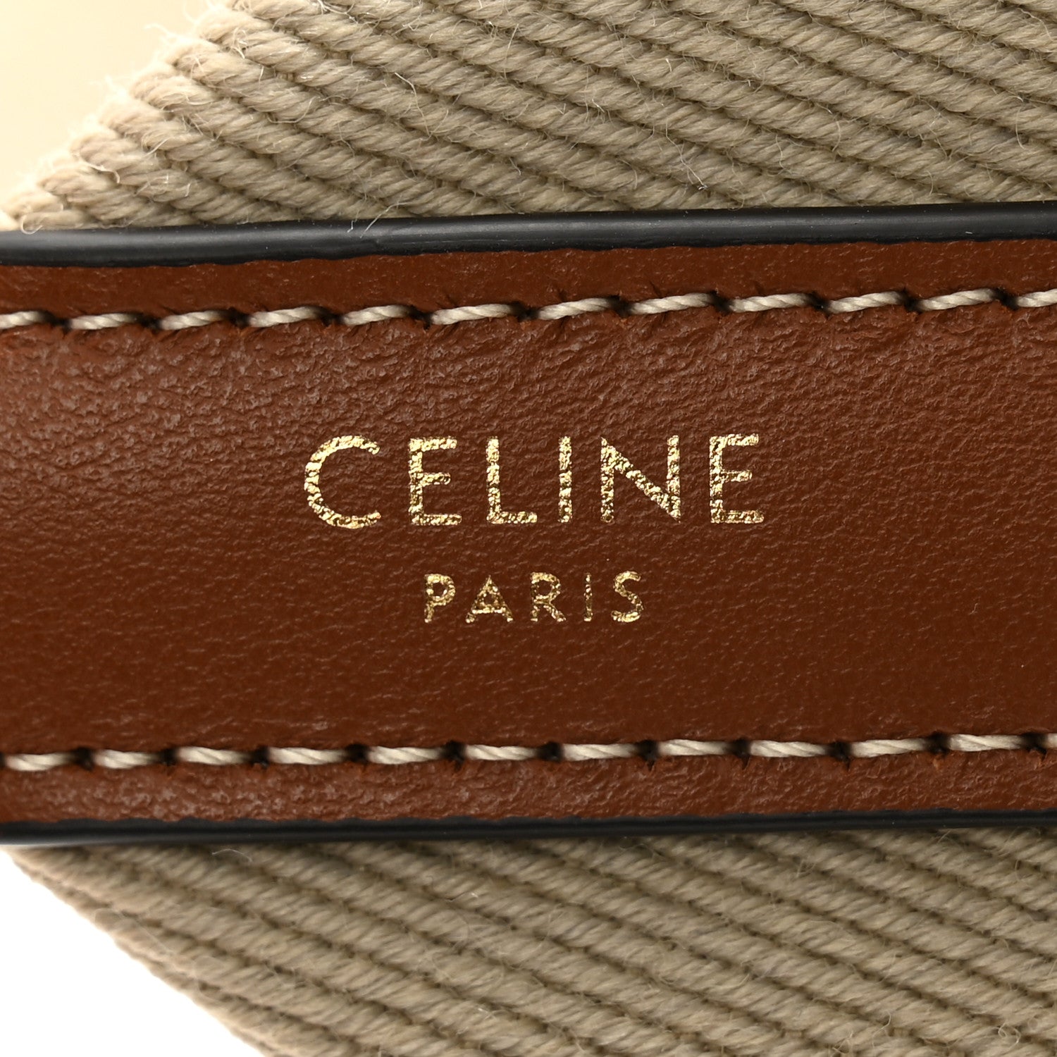 Celine Jacquard Wool Logo Short Strap Beige White 3 of 6