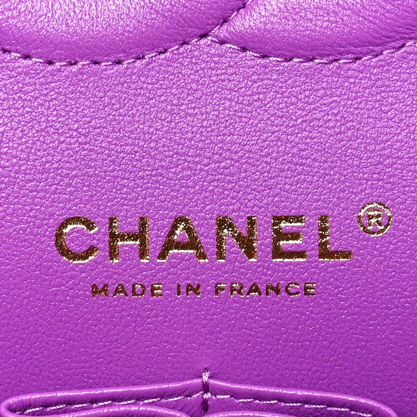 Caviar Quilted Medium Double Flap Purple
